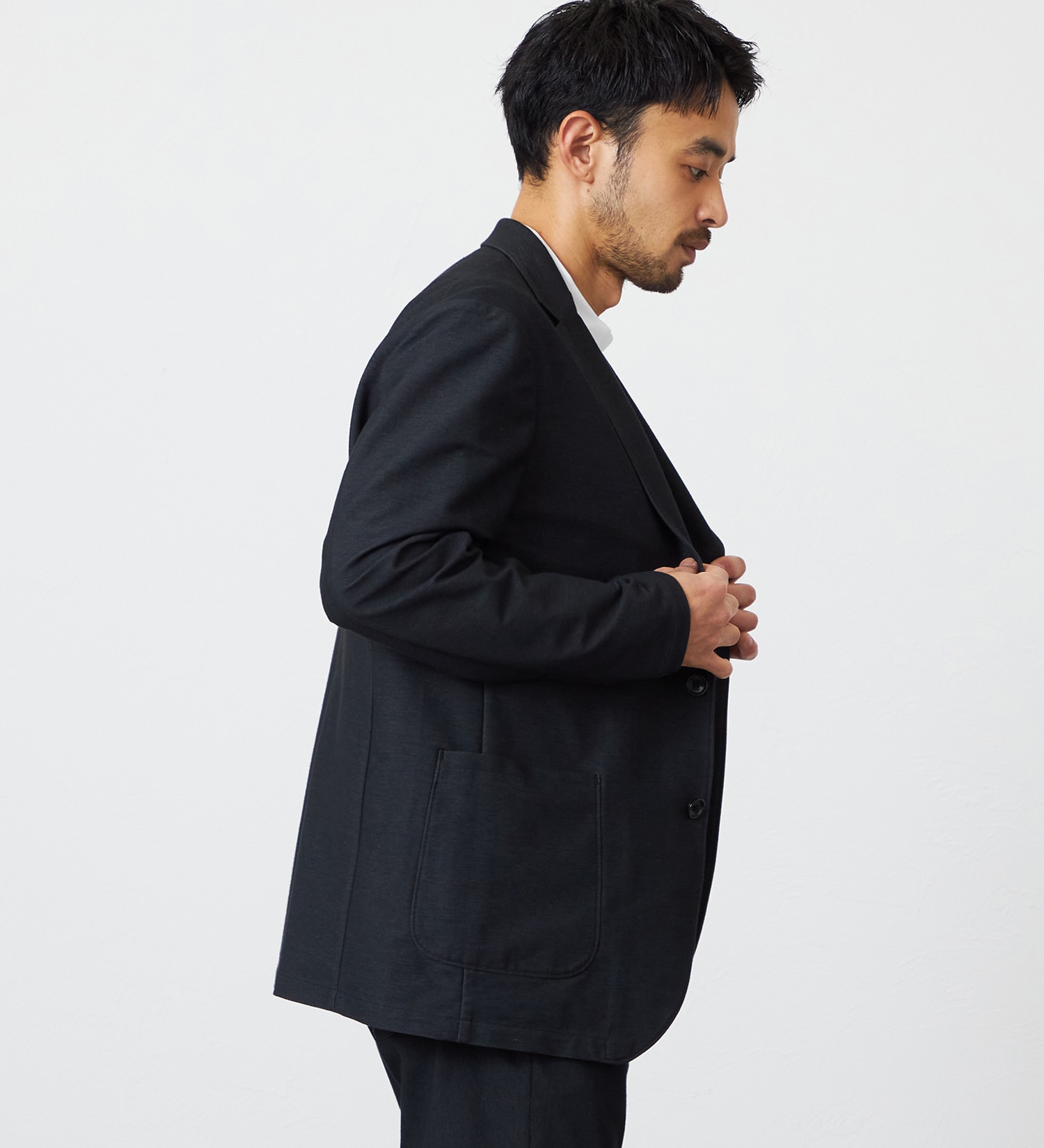 EDWIN(エドウイン)の【予約】【大きいサイズ】デニスラ AIR テーラードジャケット ストレッチ ビジネス|ジャケット/アウター/テーラードジャケット/メンズ|ブラック