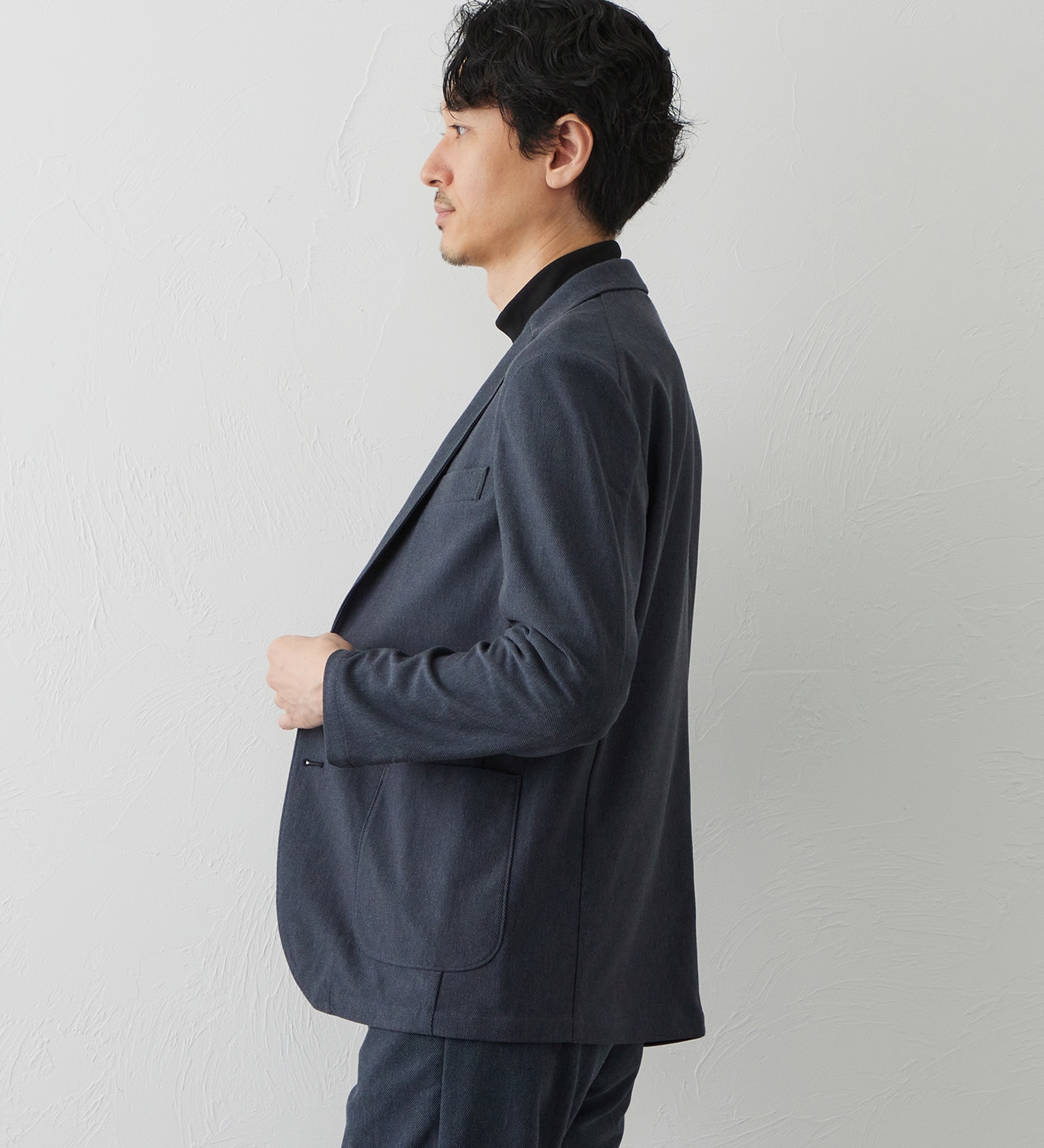 EDWIN(エドウイン)のデニスラ デーラードジャケット【ウールデニムライク/ストレッチ/ビジネス】|ジャケット/アウター/テーラードジャケット/メンズ|ネイビー