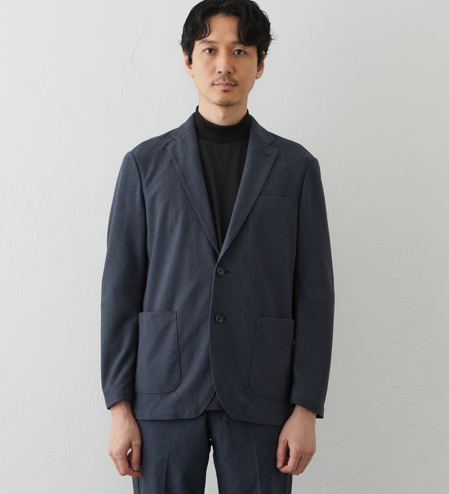 EDWIN(エドウイン)のデニスラ デーラードジャケット【ウールデニムライク/ストレッチ/ビジネス】|ジャケット/アウター/テーラードジャケット/メンズ|ネイビー