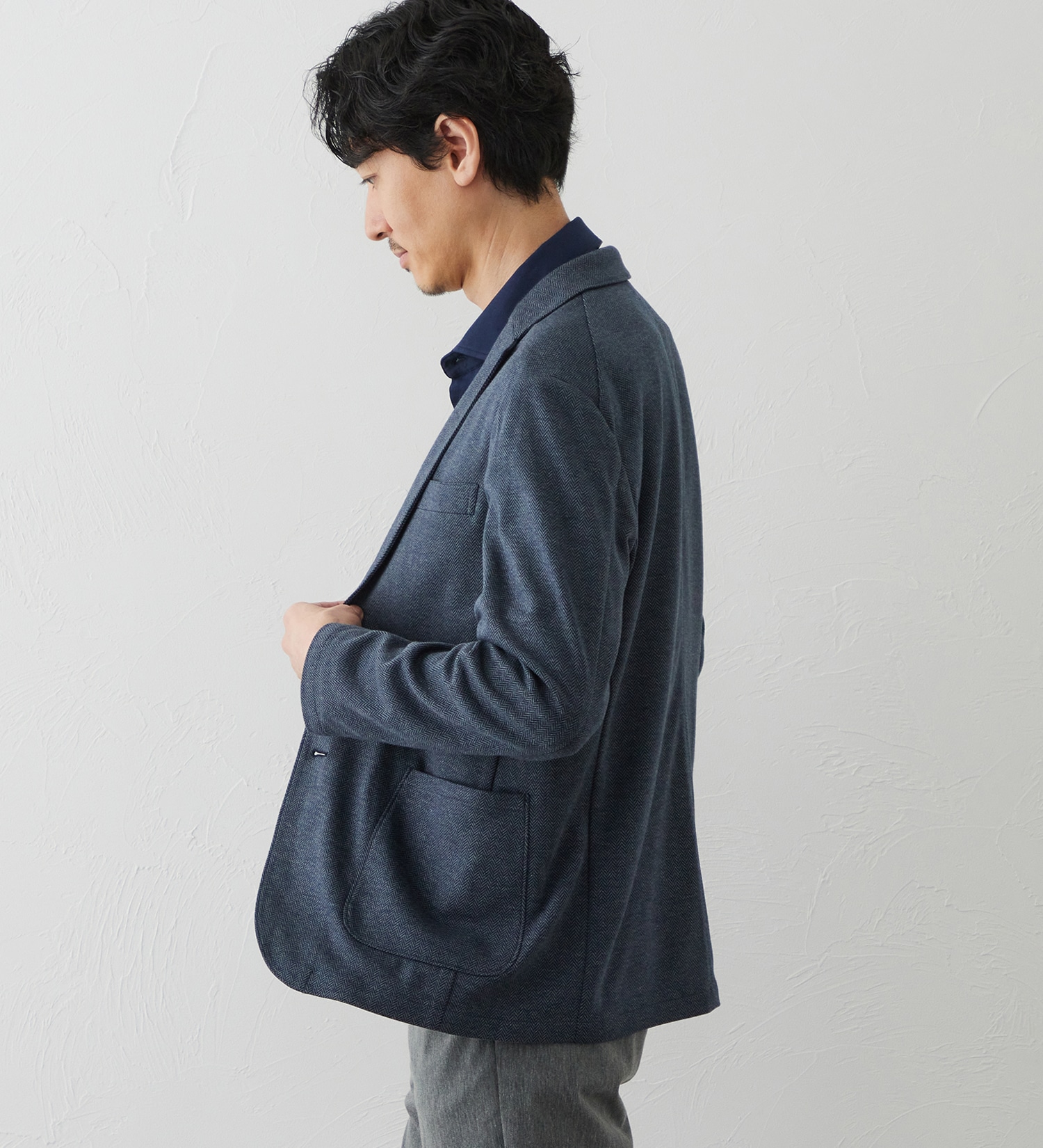 EDWIN(エドウイン)のデニスラ デーラードジャケット【ウールデニムライク/ストレッチ/ビジネス】|ジャケット/アウター/テーラードジャケット/メンズ|ネイビー2