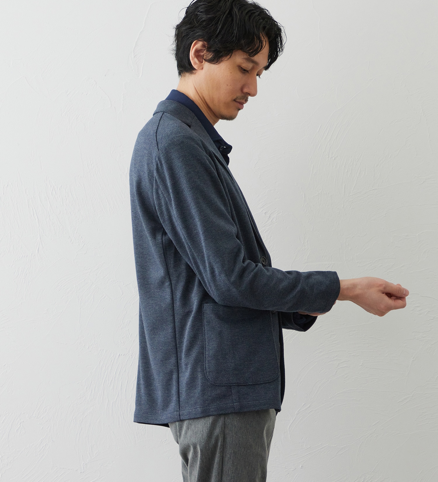 EDWIN(エドウイン)のデニスラ デーラードジャケット【ウールデニムライク/ストレッチ/ビジネス】|ジャケット/アウター/テーラードジャケット/メンズ|ネイビー2