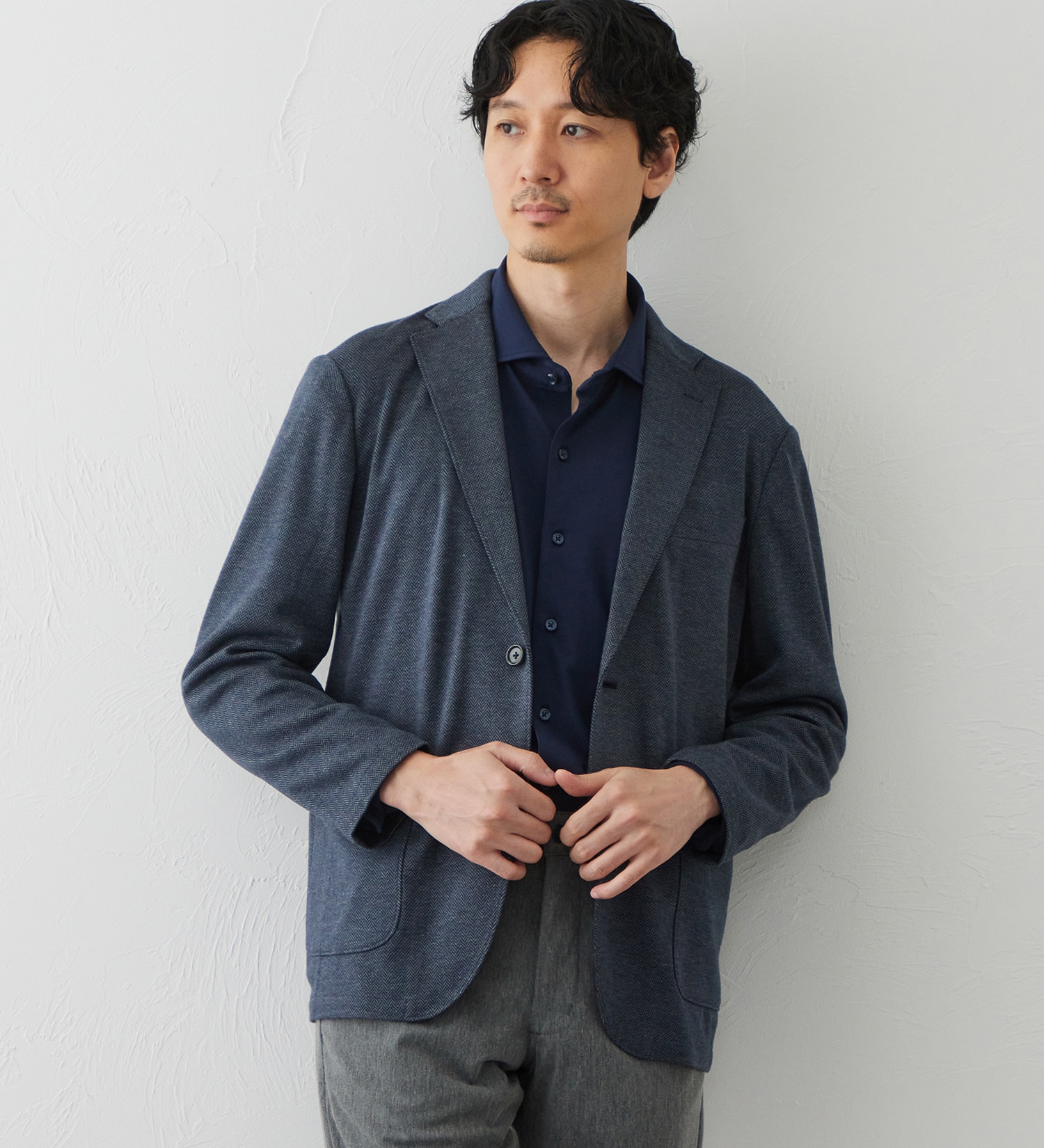 EDWIN(エドウイン)のデニスラ デーラードジャケット【ウールデニムライク/ストレッチ/ビジネス】|ジャケット/アウター/テーラードジャケット/メンズ|ネイビー2