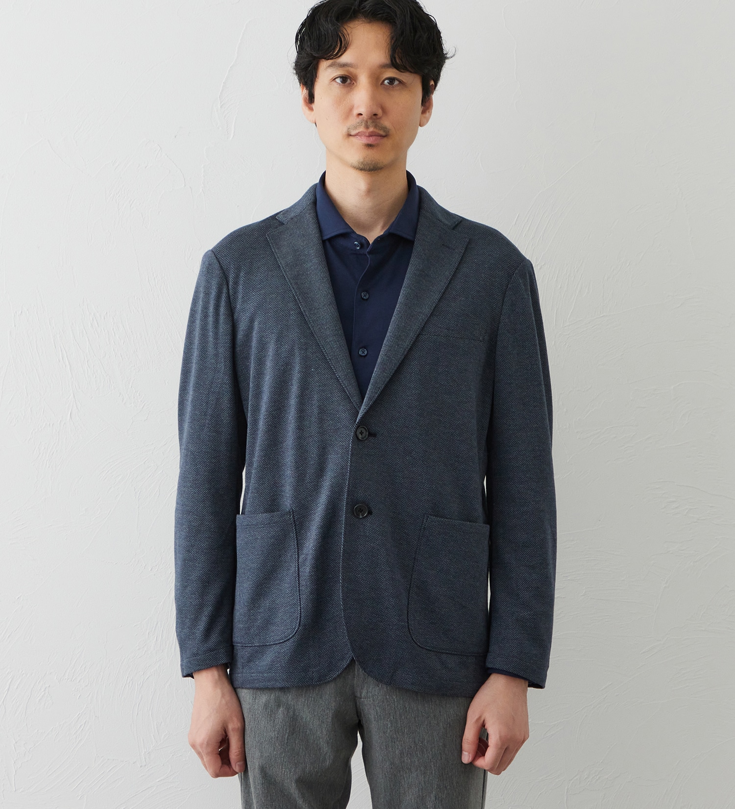EDWIN(エドウイン)のデニスラ デーラードジャケット【ウールデニムライク/ストレッチ/ビジネス】|ジャケット/アウター/テーラードジャケット/メンズ|ネイビー2