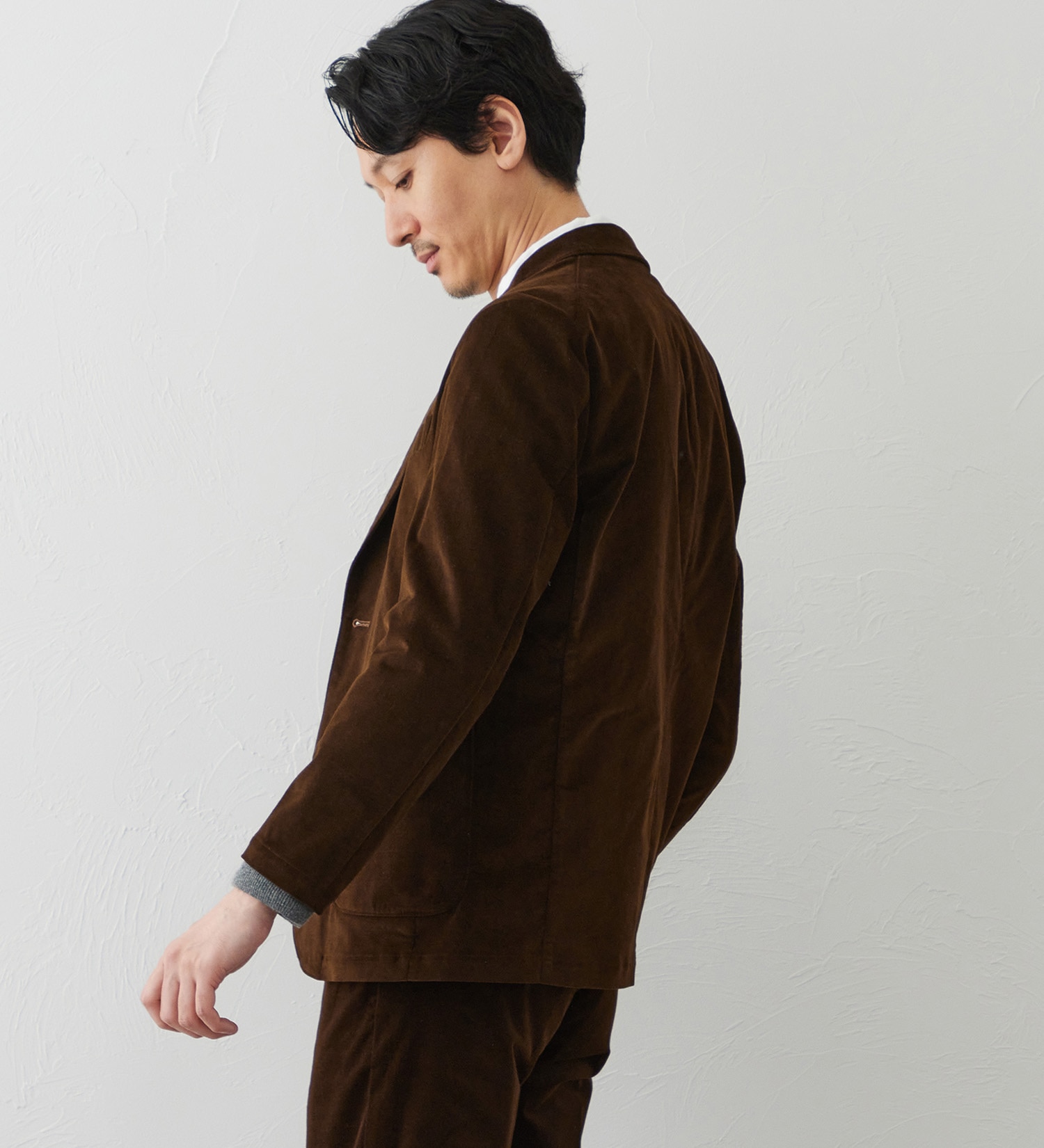 EDWIN(エドウイン)のデニスラ デーラードジャケット【別珍/ベロア/ストレッチ/ビジネス】|ジャケット/アウター/テーラードジャケット/メンズ|ダークブラウン
