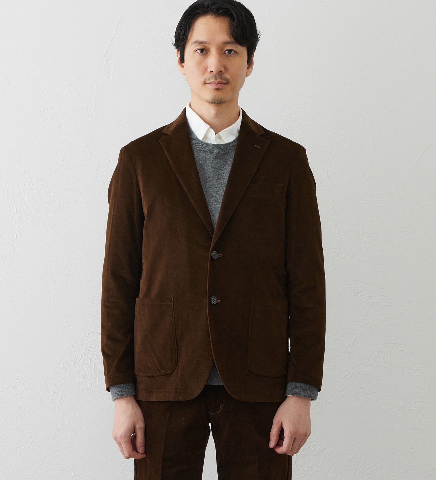 EDWIN(エドウイン)のデニスラ デーラードジャケット【別珍/ベロア/ストレッチ/ビジネス】|ジャケット/アウター/テーラードジャケット/メンズ|ダークブラウン