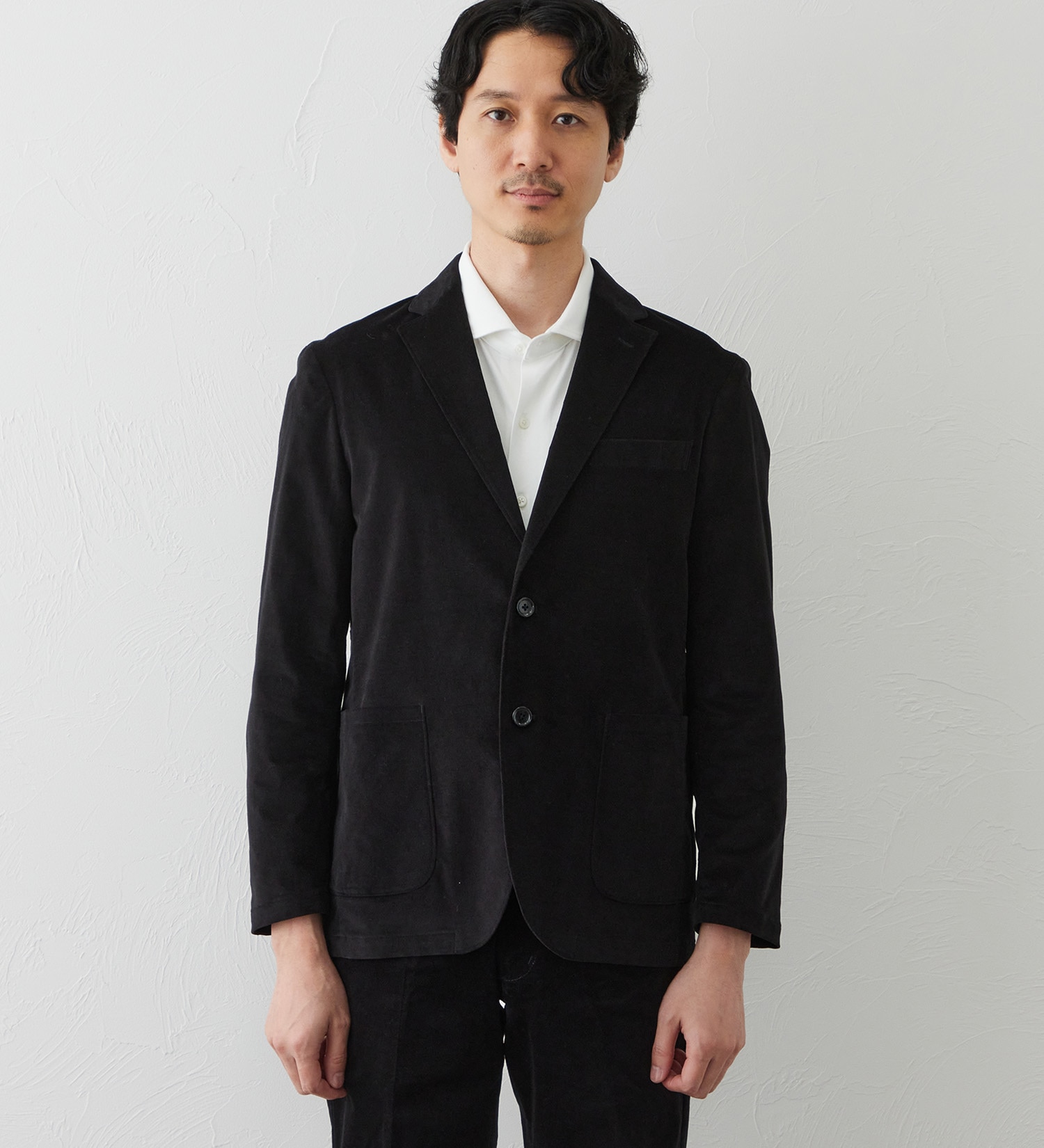 EDWIN(エドウイン)のデニスラ デーラードジャケット【別珍/ベロア/ストレッチ/ビジネス】|ジャケット/アウター/テーラードジャケット/メンズ|ブラック