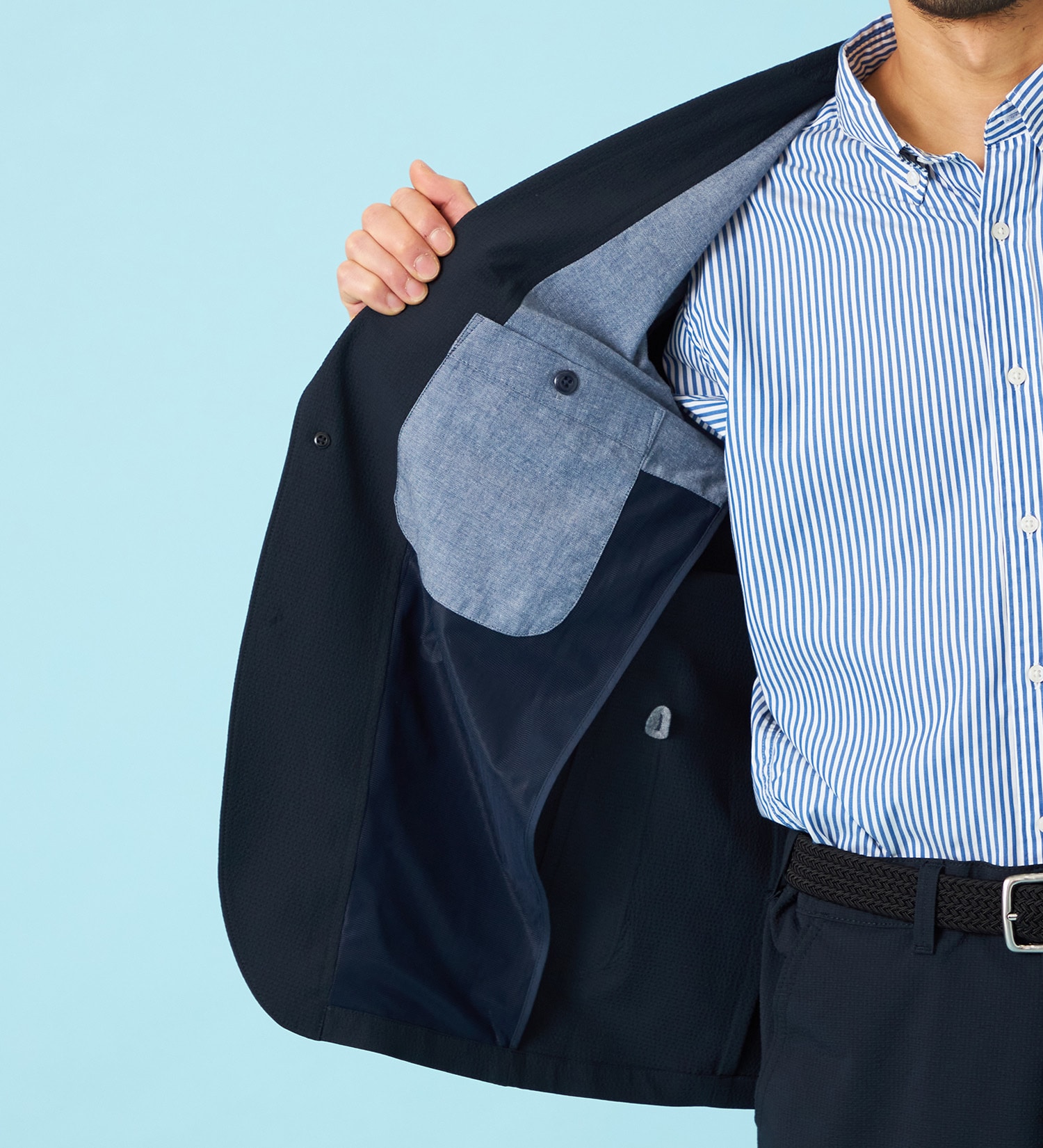 EDWIN(エドウイン)の【予約】デニスラ AIR テーラードジャケット ストレッチ ビジネス 涼しい|ジャケット/アウター/テーラードジャケット/メンズ|ネイビー