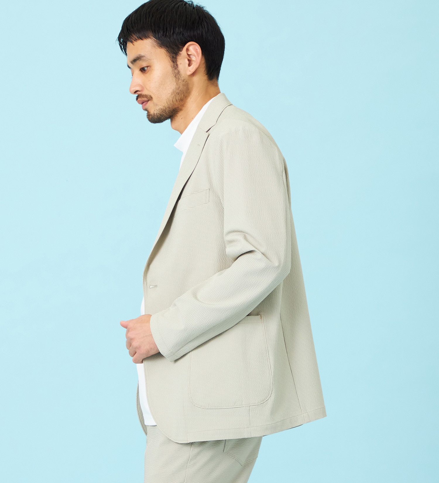 EDWIN(エドウイン)の【予約】デニスラ AIR テーラードジャケット ストレッチ ビジネス 涼しい|ジャケット/アウター/テーラードジャケット/メンズ|ベージュ