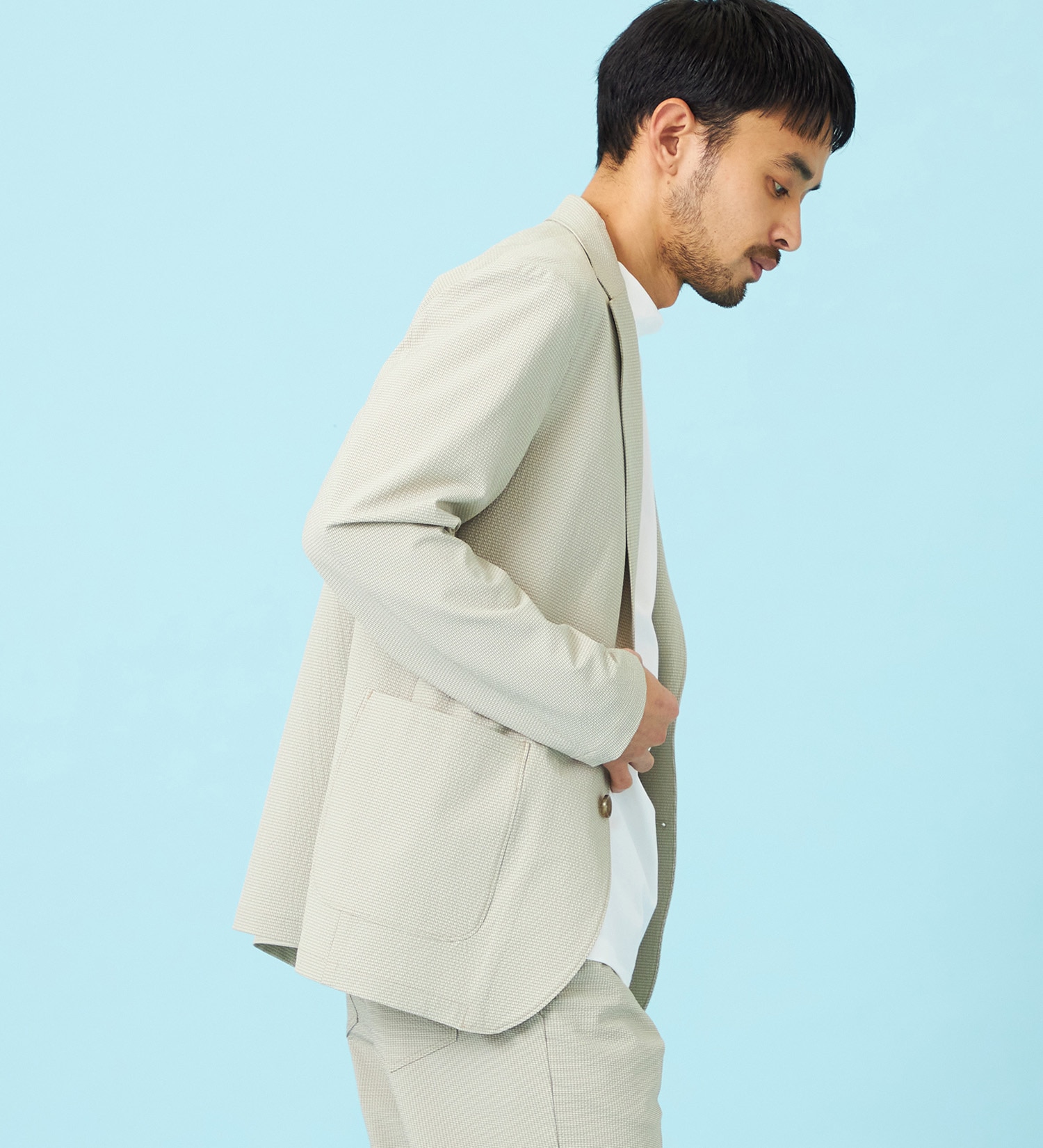 EDWIN(エドウイン)の【予約】デニスラ AIR テーラードジャケット ストレッチ ビジネス 涼しい|ジャケット/アウター/テーラードジャケット/メンズ|ベージュ