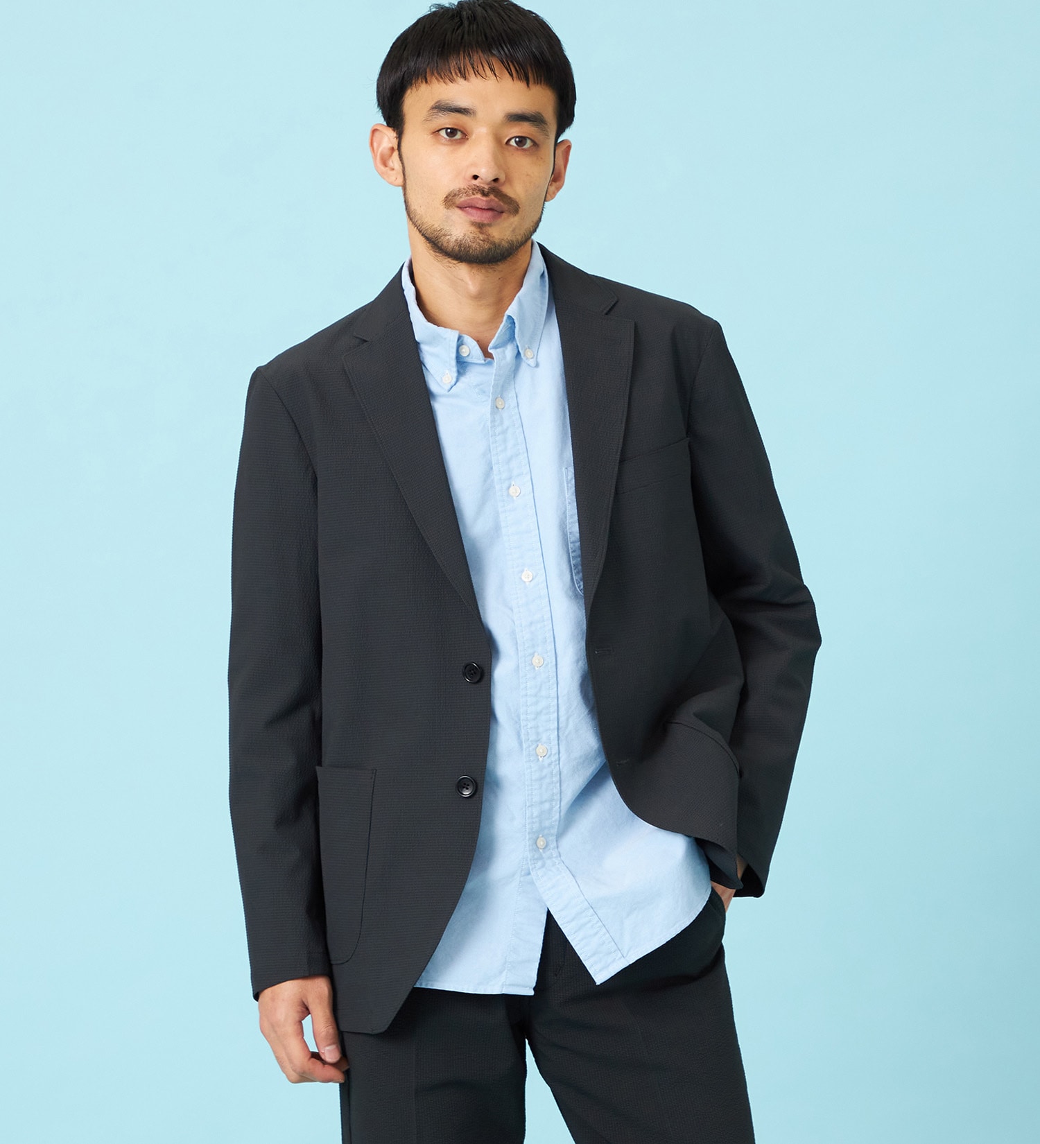 EDWIN(エドウイン)の【予約】デニスラ AIR テーラードジャケット ストレッチ ビジネス 涼しい|ジャケット/アウター/テーラードジャケット/メンズ|チャコールグレー