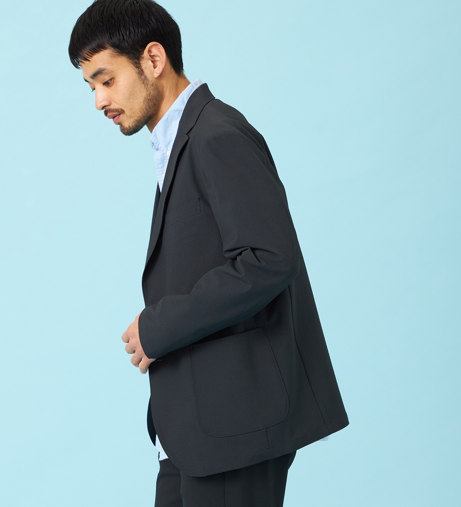 EDWIN(エドウイン)の【予約】デニスラ AIR テーラードジャケット ストレッチ ビジネス 涼しい|ジャケット/アウター/テーラードジャケット/メンズ|チャコールグレー