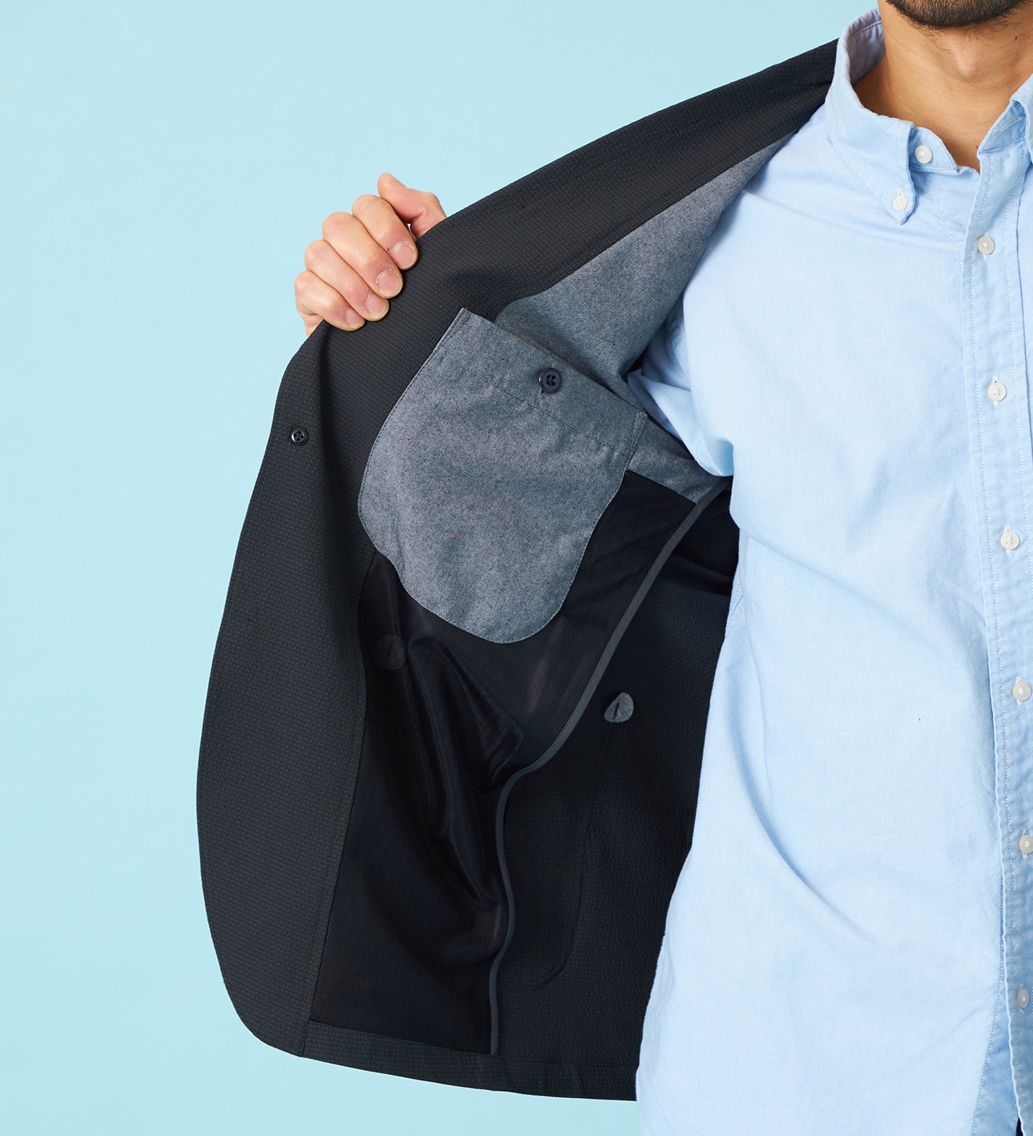 EDWIN(エドウイン)の【予約】デニスラ AIR テーラードジャケット ストレッチ ビジネス 涼しい|ジャケット/アウター/テーラードジャケット/メンズ|チャコールグレー