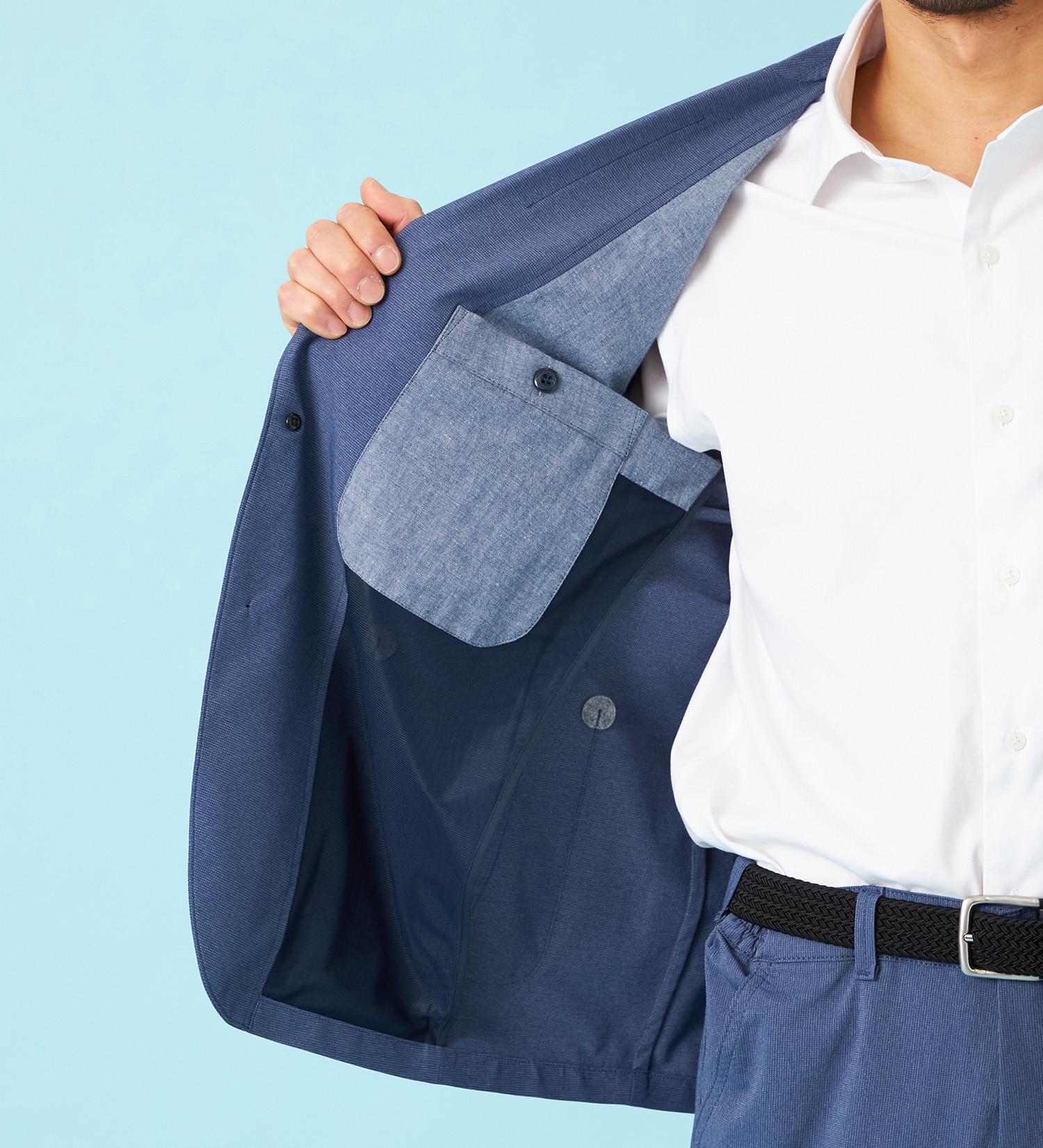 EDWIN(エドウイン)の【予約】デニスラ AIR テーラードジャケット ストレッチ ビジネス 涼しい|ジャケット/アウター/テーラードジャケット/メンズ|ネイビー