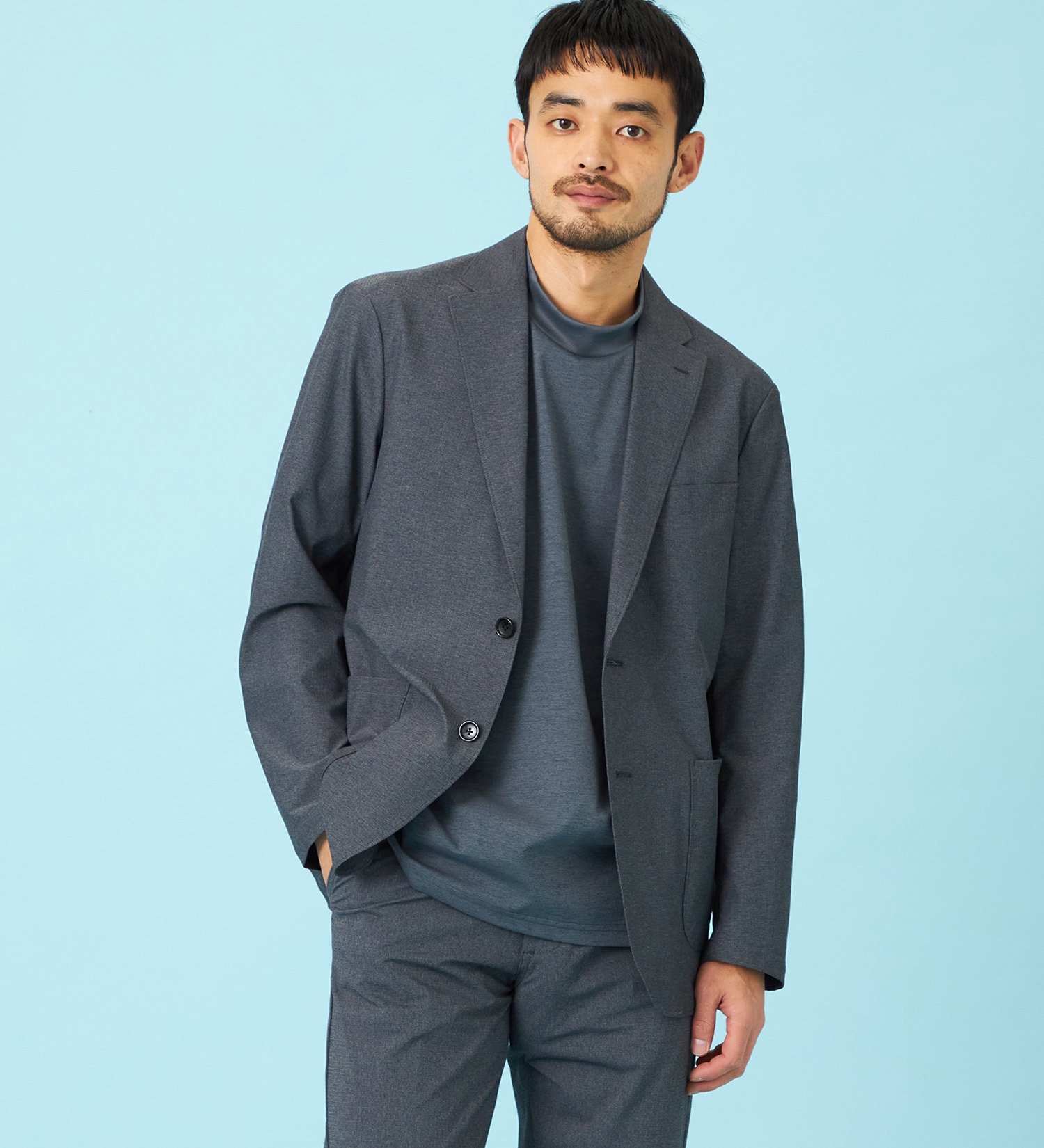 EDWIN(エドウイン)の【予約】デニスラ AIR テーラードジャケット ストレッチ ビジネス 涼しい|ジャケット/アウター/テーラードジャケット/メンズ|グレー