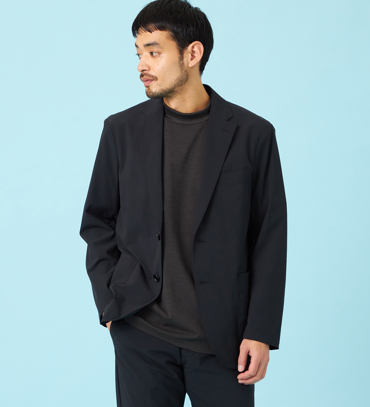 EDWIN(エドウイン)の【予約】デニスラ AIR テーラードジャケット ストレッチ ビジネス 涼しい|ジャケット/アウター/テーラードジャケット/メンズ|ブラック