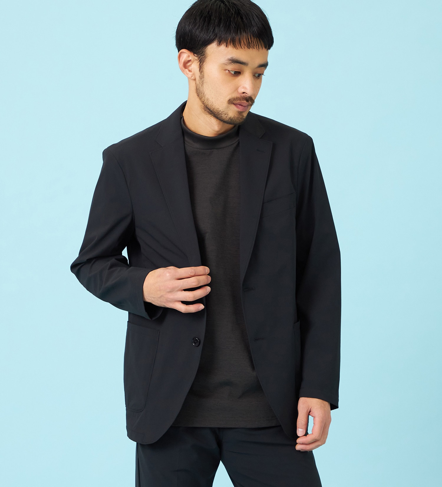 EDWIN(エドウイン)の【予約】デニスラ AIR テーラードジャケット ストレッチ ビジネス 涼しい|ジャケット/アウター/テーラードジャケット/メンズ|ブラック