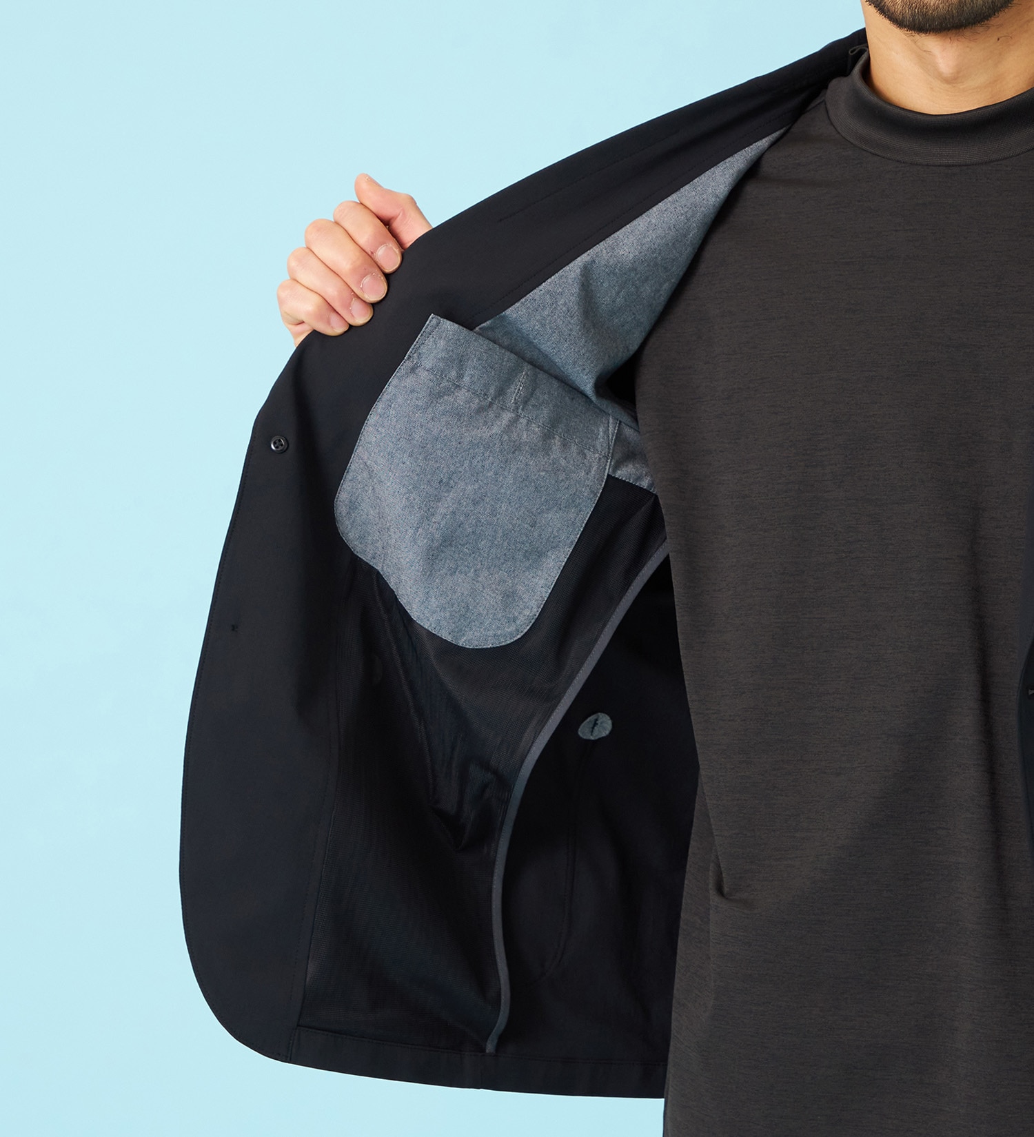 EDWIN(エドウイン)の【予約】デニスラ AIR テーラードジャケット ストレッチ ビジネス 涼しい|ジャケット/アウター/テーラードジャケット/メンズ|ブラック