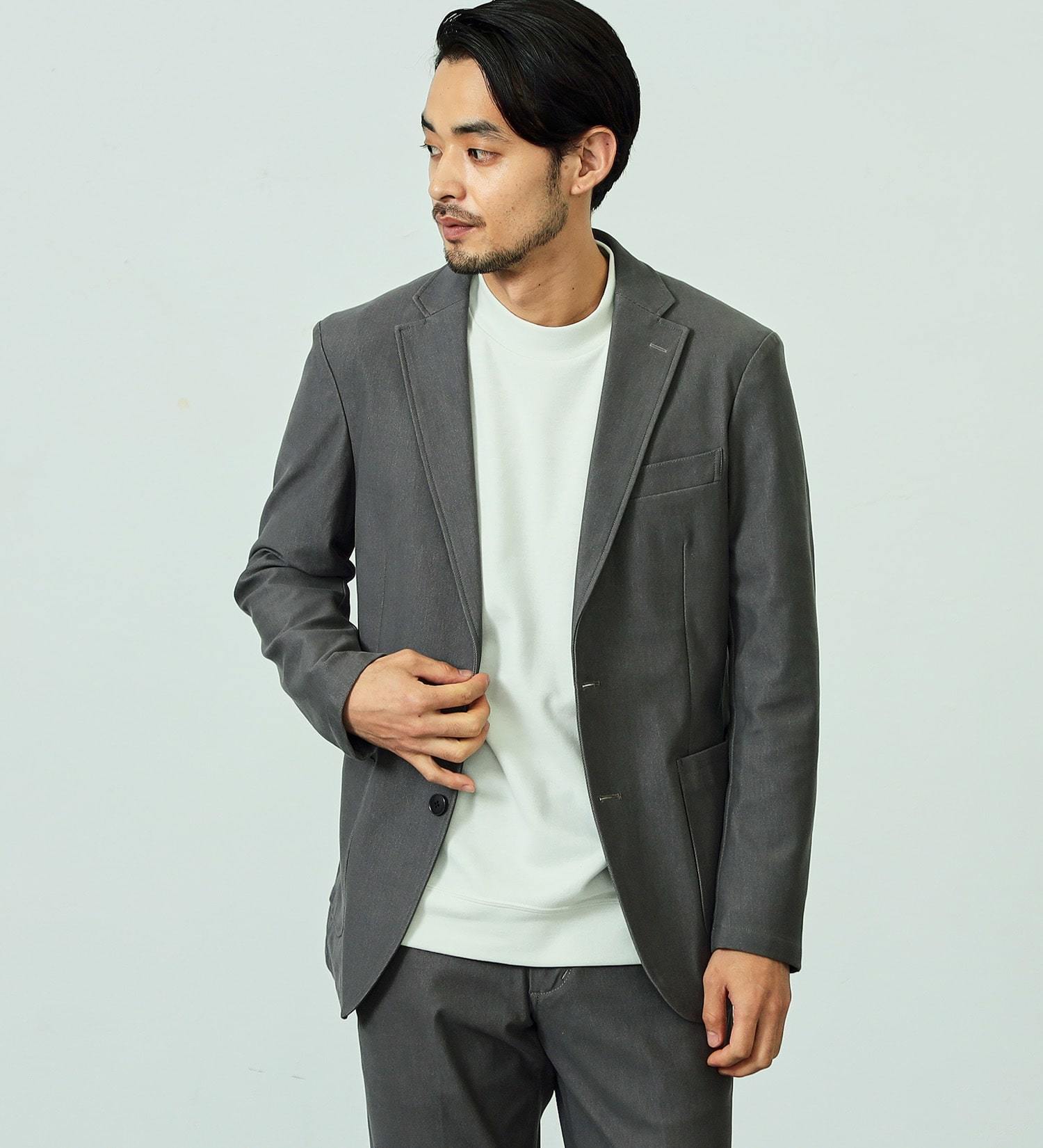 EDWIN(エドウイン)の【大きいサイズ】デニスラ テーラードジャケット ストレッチ ビジネス【ヴィンテージ】|ジャケット/アウター/テーラードジャケット/メンズ|グレー