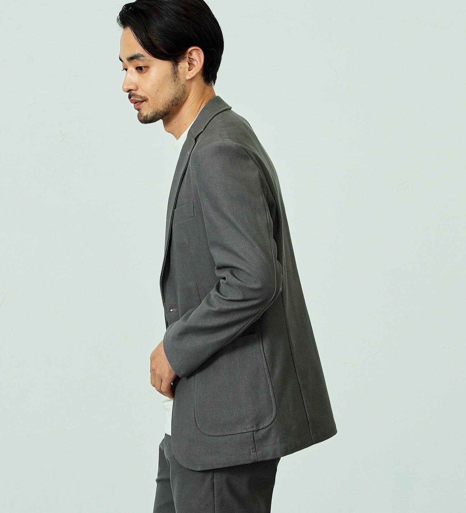 EDWIN(エドウイン)の【大きいサイズ】デニスラ テーラードジャケット ストレッチ ビジネス【ヴィンテージ】|ジャケット/アウター/テーラードジャケット/メンズ|グレー