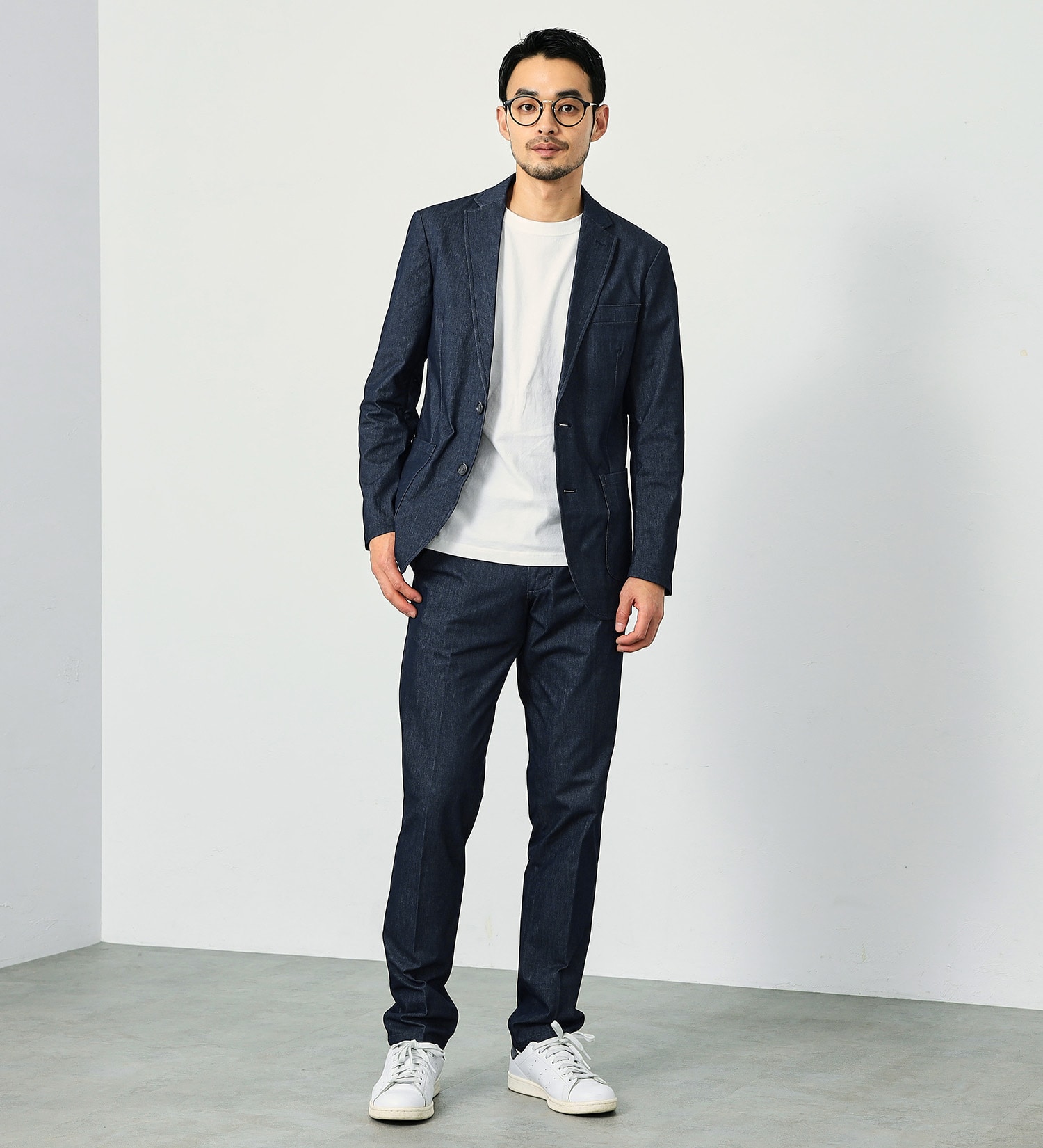 EDWIN(エドウイン)の【予約】【大きいサイズ】デニスラ テーラードジャケット ストレッチ ビジネス|ジャケット/アウター/テーラードジャケット/メンズ|ネイビー