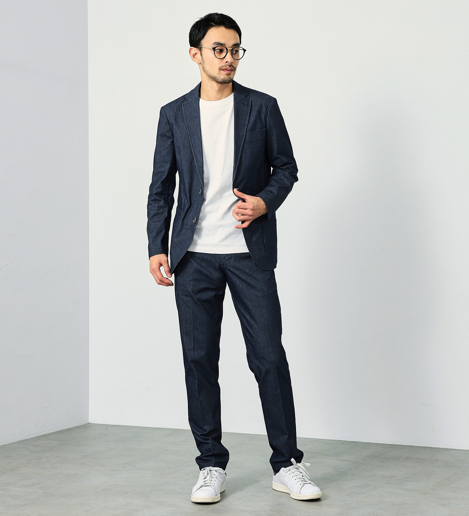 EDWIN(エドウイン)の【予約】【大きいサイズ】デニスラ テーラードジャケット ストレッチ ビジネス|ジャケット/アウター/テーラードジャケット/メンズ|ネイビー