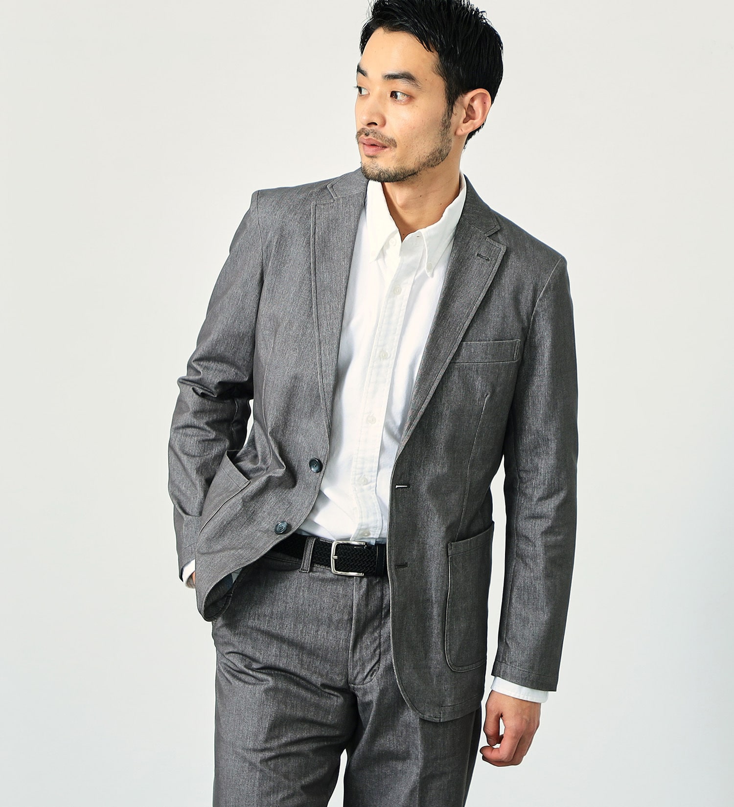 EDWIN(エドウイン)の【予約】【大きいサイズ】デニスラ テーラードジャケット ストレッチ ビジネス|ジャケット/アウター/テーラードジャケット/メンズ|グレー