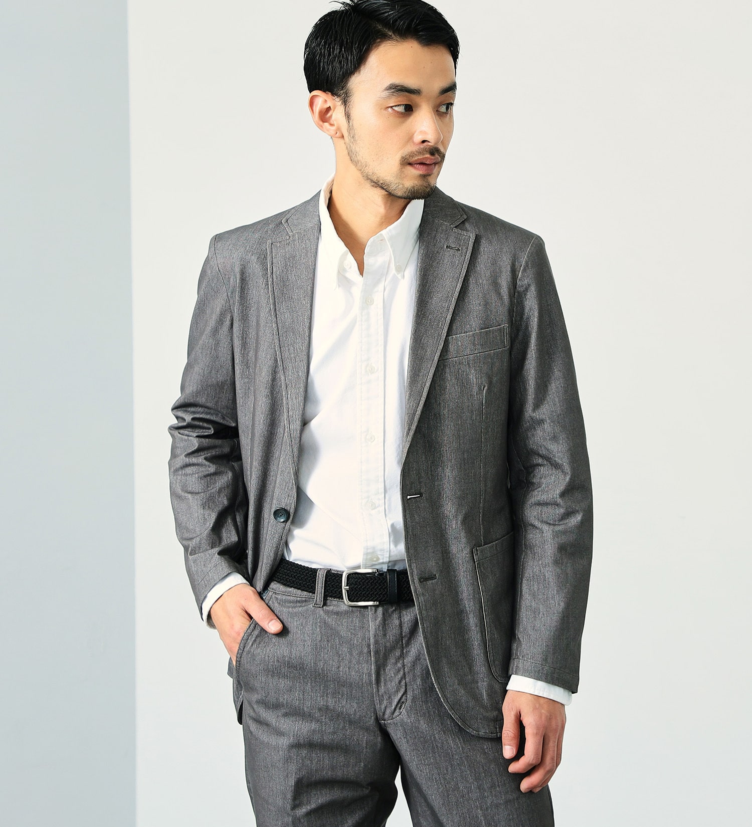 EDWIN(エドウイン)の【予約】【大きいサイズ】デニスラ テーラードジャケット ストレッチ ビジネス|ジャケット/アウター/テーラードジャケット/メンズ|グレー