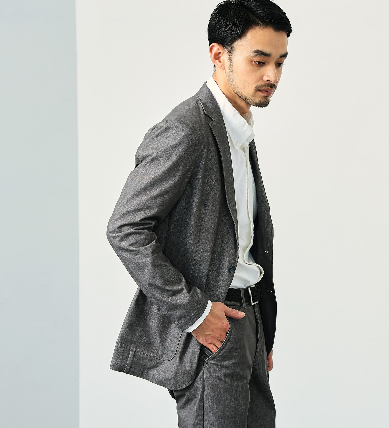 EDWIN(エドウイン)の【予約】【大きいサイズ】デニスラ テーラードジャケット ストレッチ ビジネス|ジャケット/アウター/テーラードジャケット/メンズ|グレー