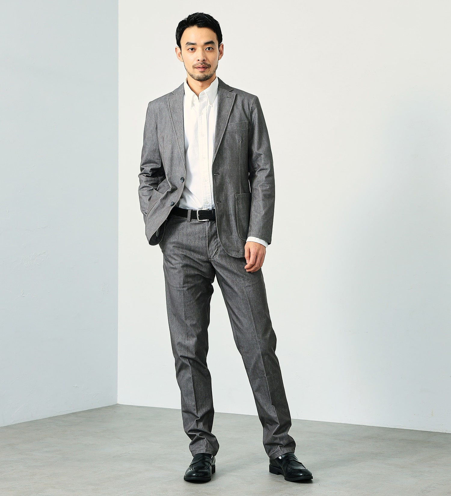 EDWIN(エドウイン)の【予約】【大きいサイズ】デニスラ テーラードジャケット ストレッチ ビジネス|ジャケット/アウター/テーラードジャケット/メンズ|グレー