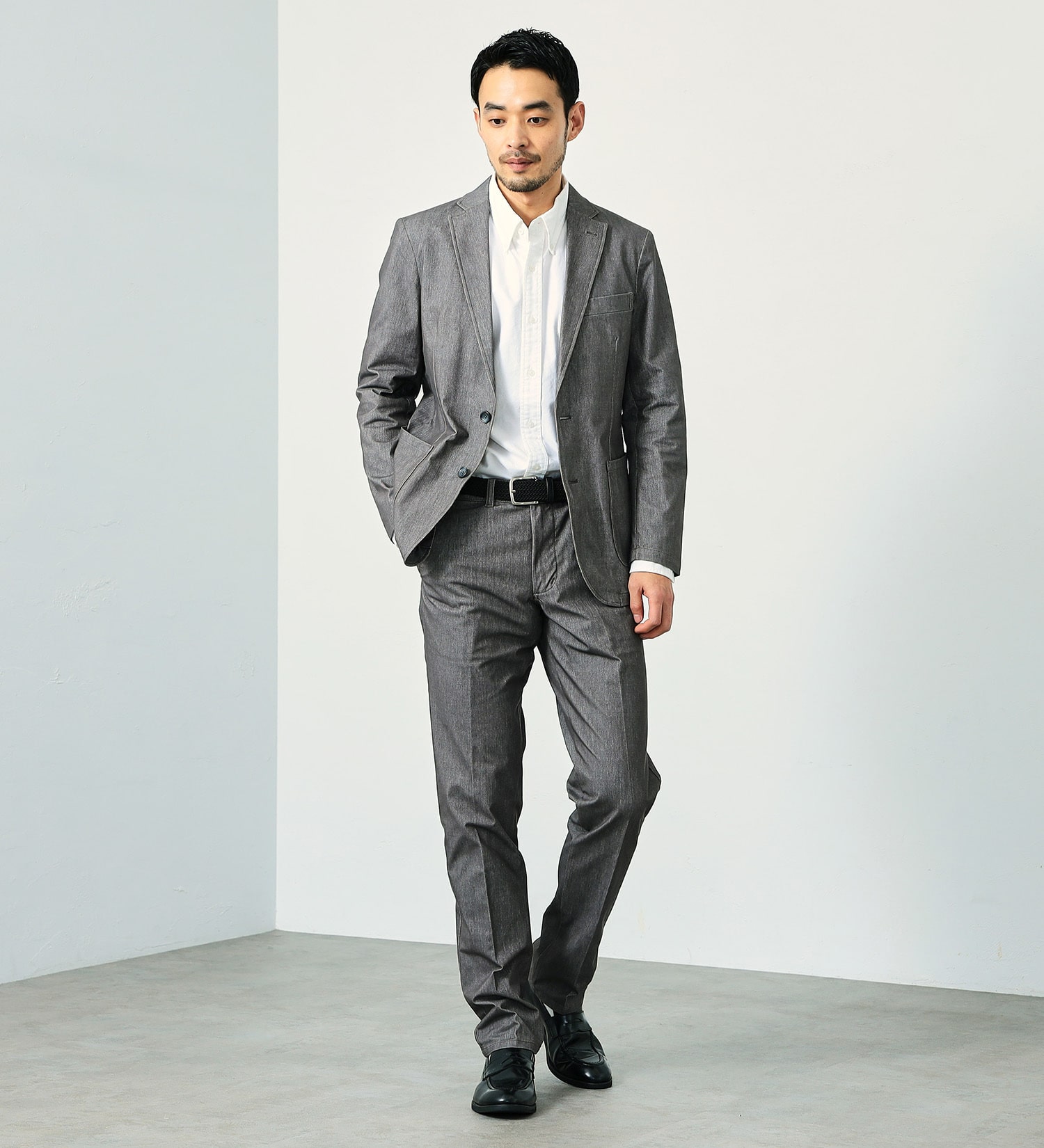 EDWIN(エドウイン)の【予約】【大きいサイズ】デニスラ テーラードジャケット ストレッチ ビジネス|ジャケット/アウター/テーラードジャケット/メンズ|グレー