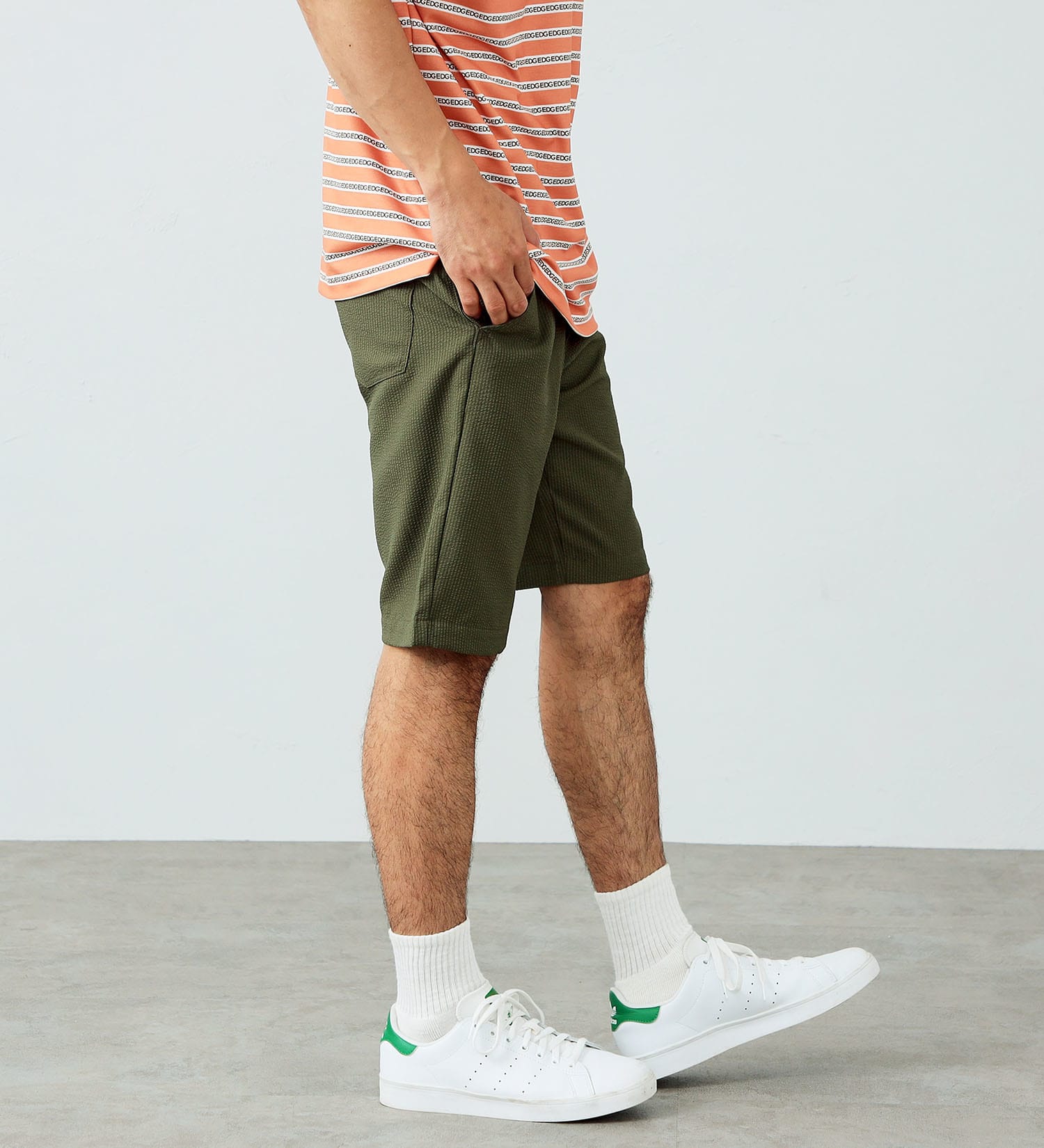 EDWIN(エドウイン)の【試着対象】EDWIN GOLF エドウイン ゴルフ ショートパンツ シアサッカー|パンツ/パンツ/メンズ|オリーブ