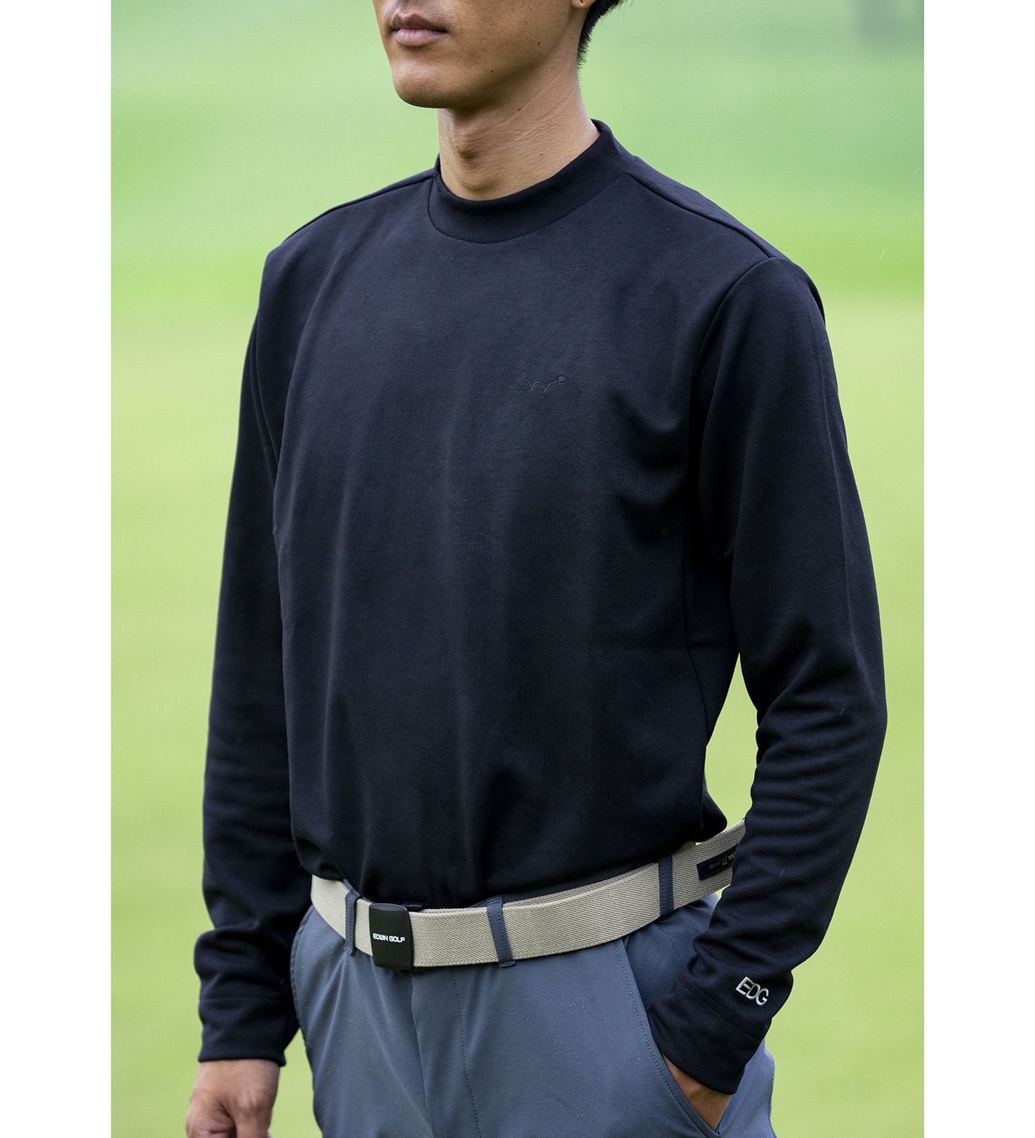 EDWIN(エドウイン)の【SALE】EDWIN GOLF エドウイン ゴルフ モックネックTシャツ 長袖|トップス/Tシャツ/カットソー/メンズ|ブラック