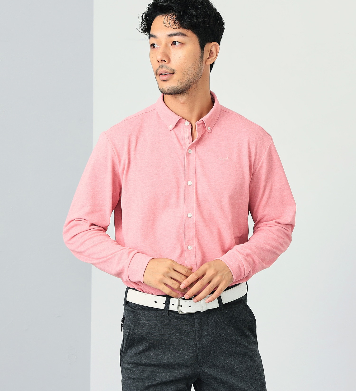 EDWIN(エドウイン)のEDWIN GOLF エドウイン ゴルフ ニットシャツ 長袖|トップス/ポロシャツ/メンズ|ピンク