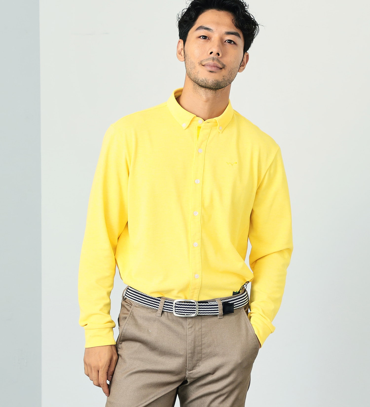 EDWIN(エドウイン)のEDWIN GOLF エドウイン ゴルフ ニットシャツ 長袖|トップス/ポロシャツ/メンズ|イエロー