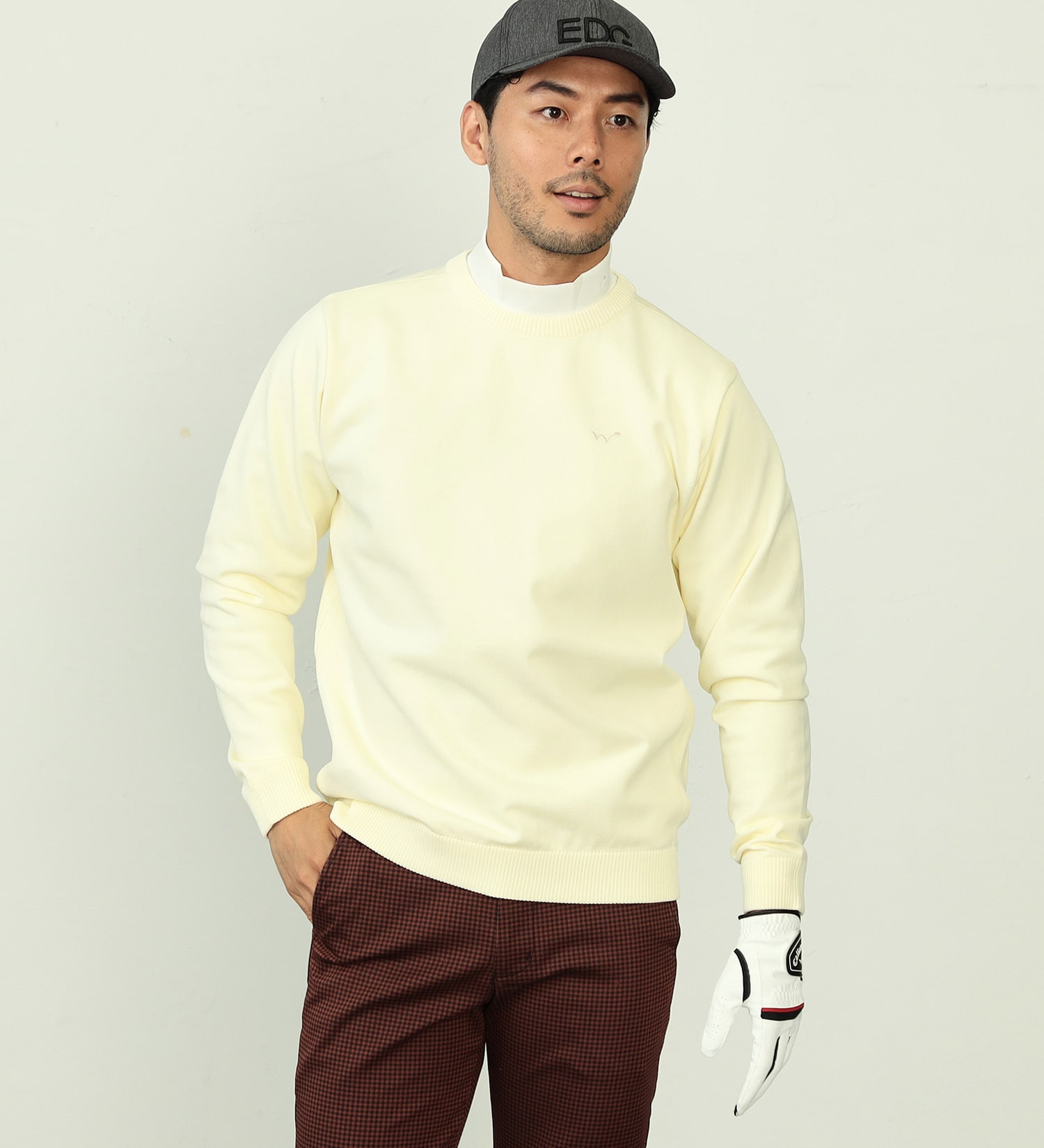 【カート割対象】【FINAL SALE】EDWIN　GOLF　クルーネックニット【UVカット/高ストレッチ性/吸水速乾】