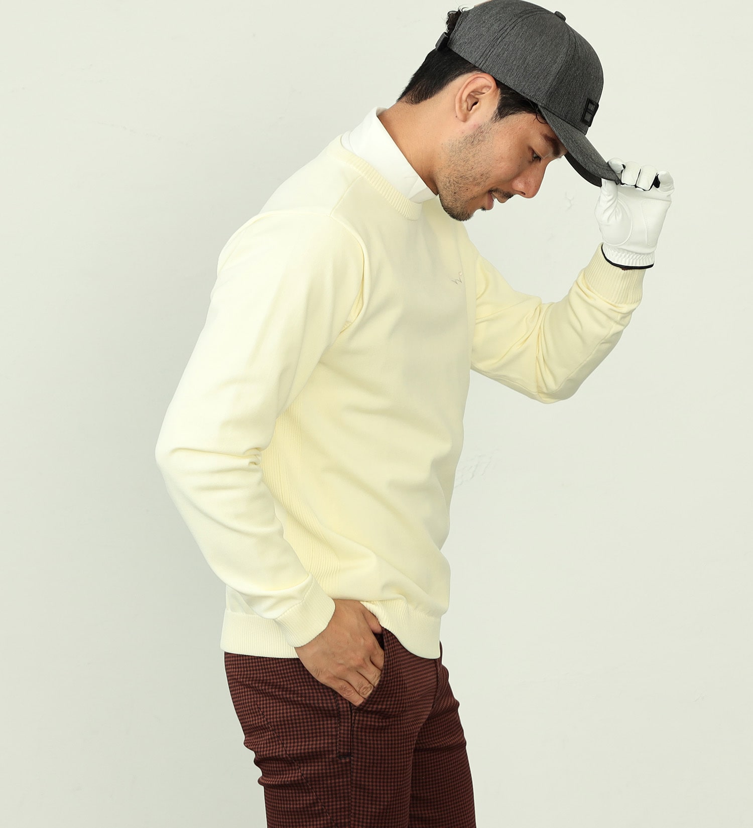 EDWIN(エドウイン)の【FINAL SALE】EDWIN　GOLF　クルーネックニット【UVカット/高ストレッチ性/吸水速乾】|トップス/ニット/セーター/メンズ|クリーム