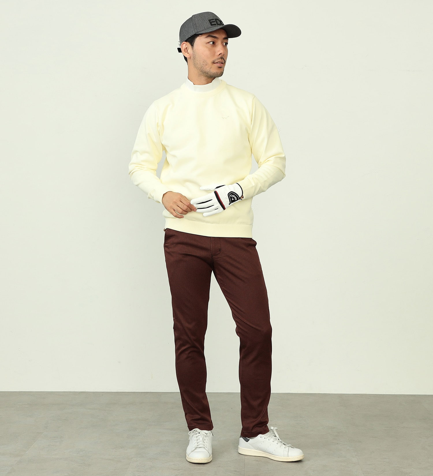 EDWIN(エドウイン)の【FINAL SALE】EDWIN　GOLF　クルーネックニット【UVカット/高ストレッチ性/吸水速乾】|トップス/ニット/セーター/メンズ|クリーム