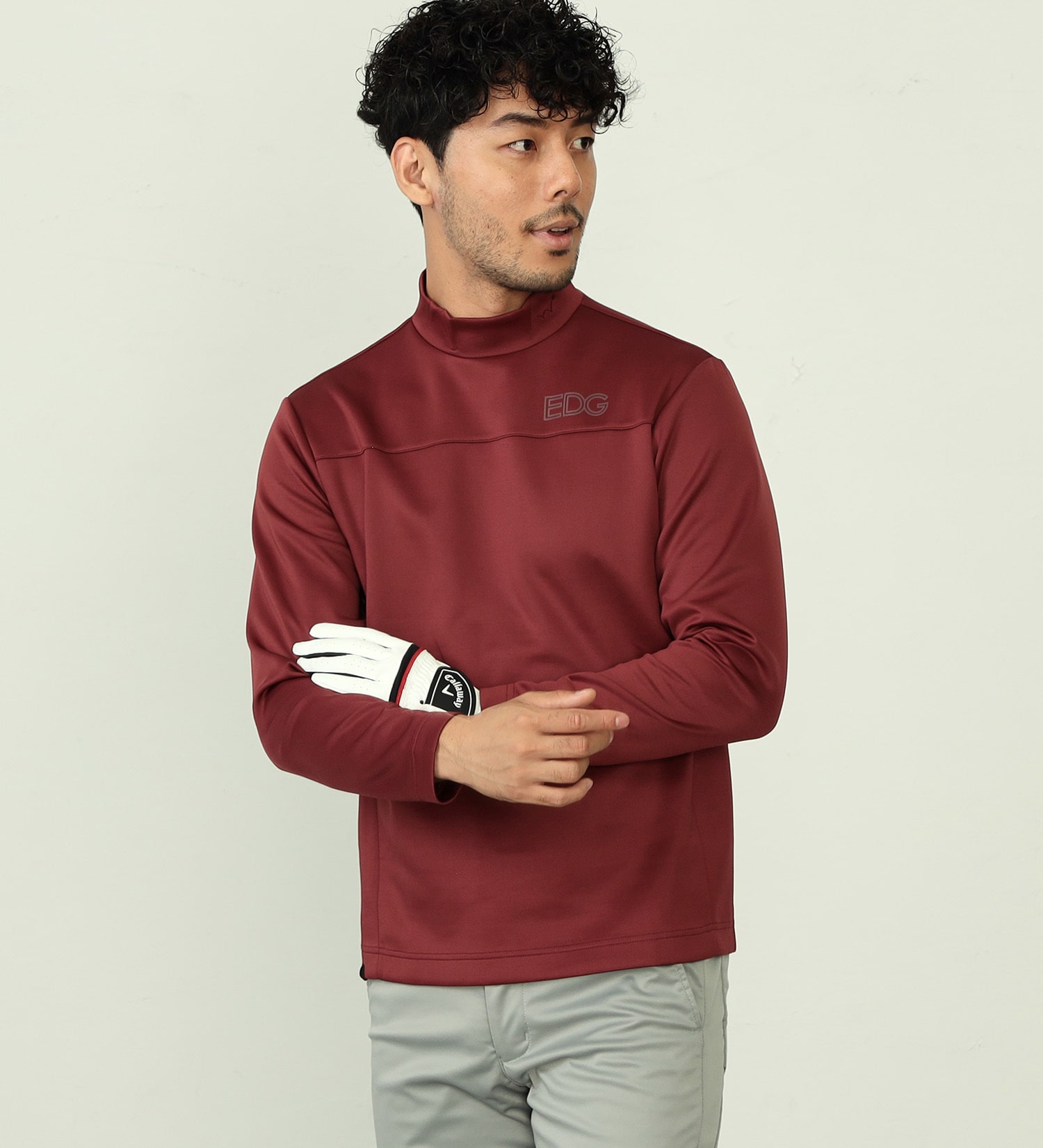 WINTER SALE】EDWIN GOLF モックネックロングTシャツ 長袖【UVカット