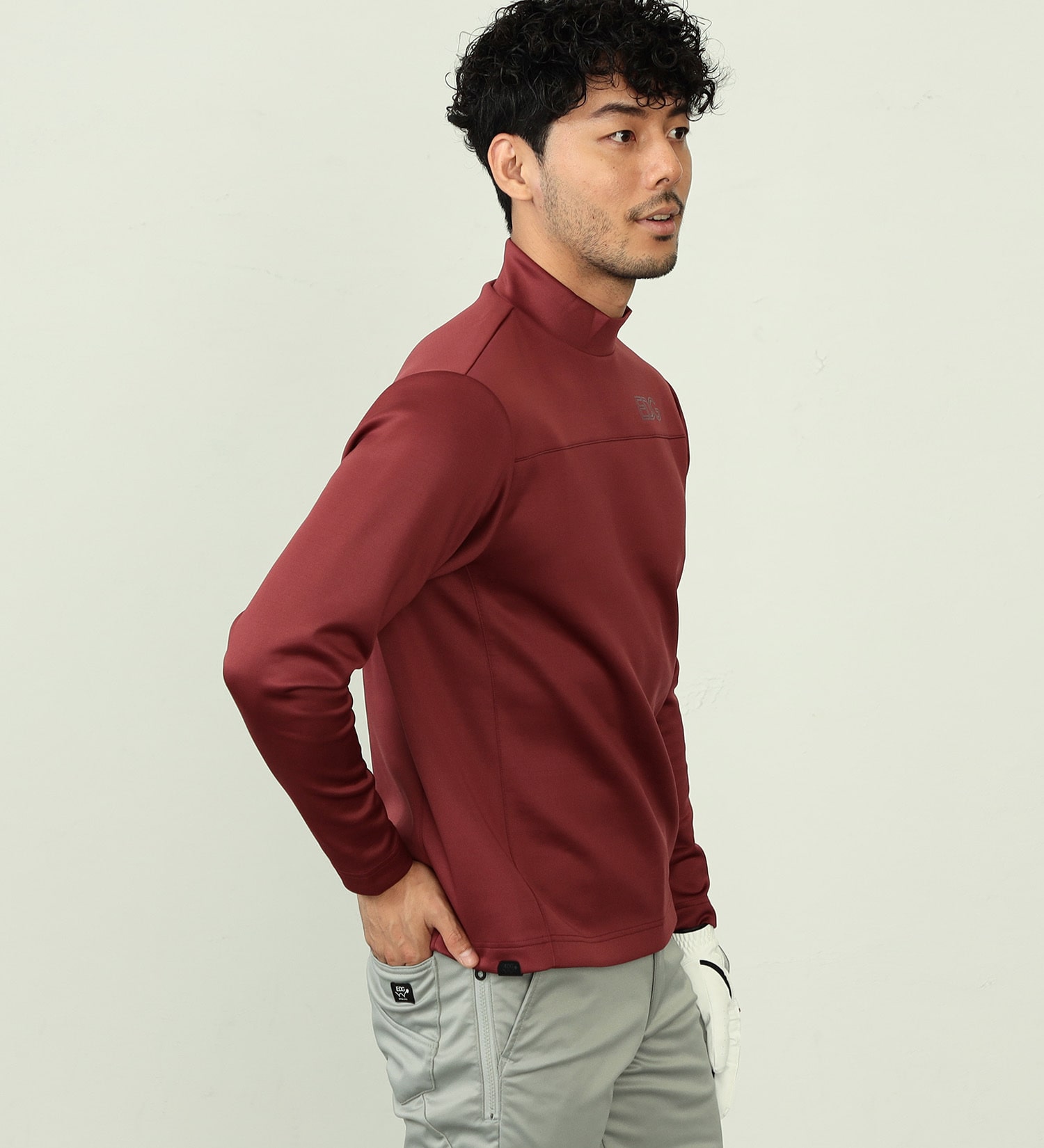 EDWIN(エドウイン)の【BLACKFRIDAY】EDWIN　GOLF　モックネックロングTシャツ　長袖【UVカット/ストレッチ】|トップス/Tシャツ/カットソー/メンズ|バーガンディー