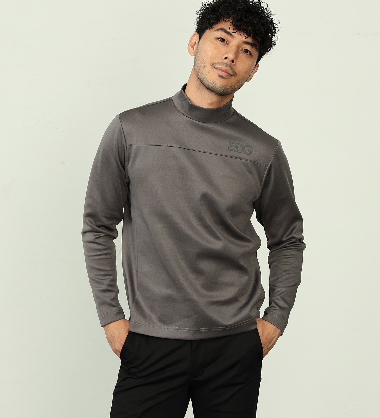 EDWIN(エドウイン)の【BLACKFRIDAY】EDWIN　GOLF　モックネックロングTシャツ　長袖【UVカット/ストレッチ】|トップス/Tシャツ/カットソー/メンズ|ダークグレー