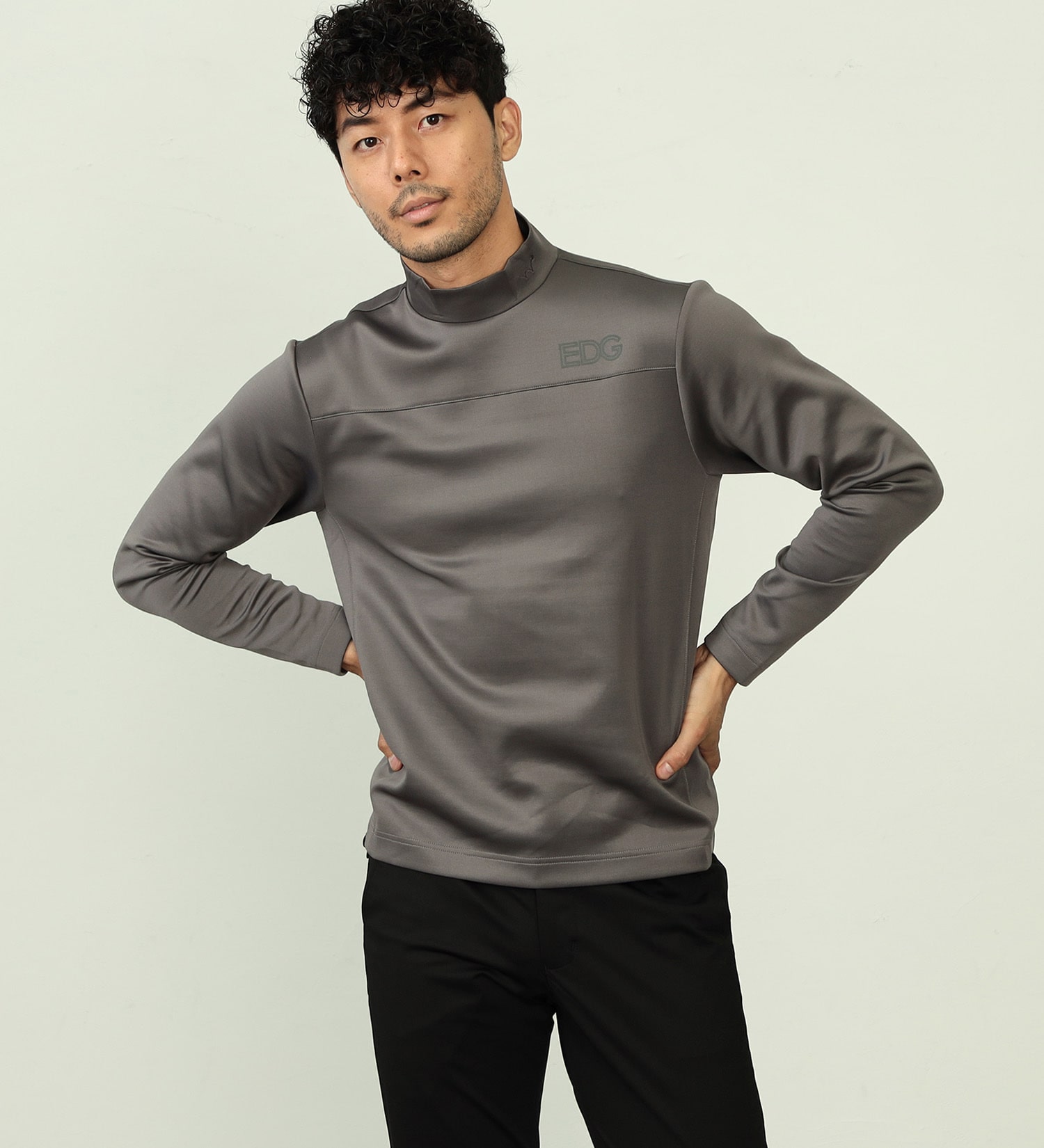 EDWIN(エドウイン)の【BLACKFRIDAY】EDWIN　GOLF　モックネックロングTシャツ　長袖【UVカット/ストレッチ】|トップス/Tシャツ/カットソー/メンズ|ダークグレー