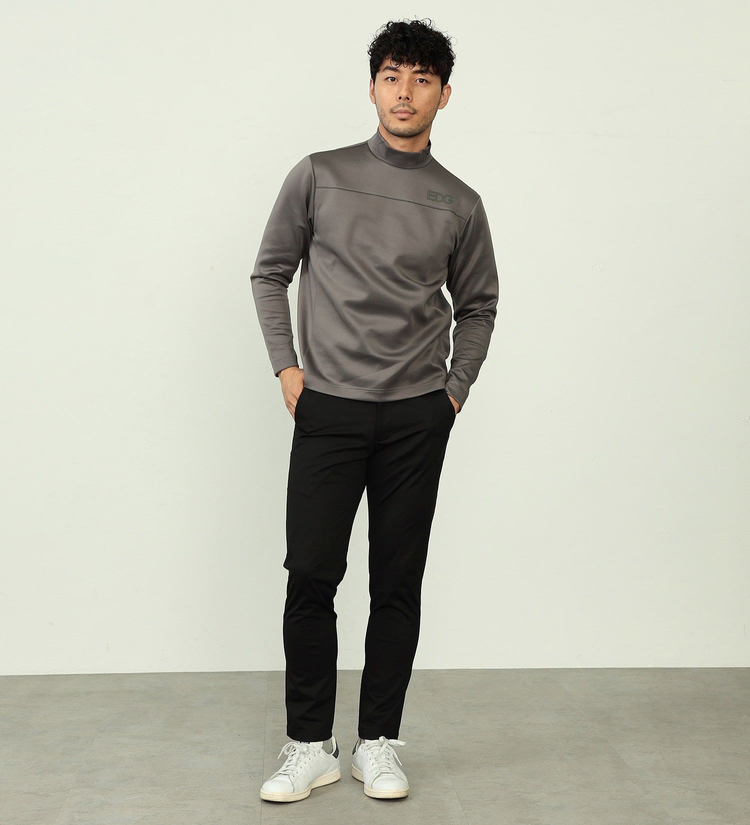 EDWIN(エドウイン)の【BLACKFRIDAY】EDWIN　GOLF　モックネックロングTシャツ　長袖【UVカット/ストレッチ】|トップス/Tシャツ/カットソー/メンズ|ダークグレー