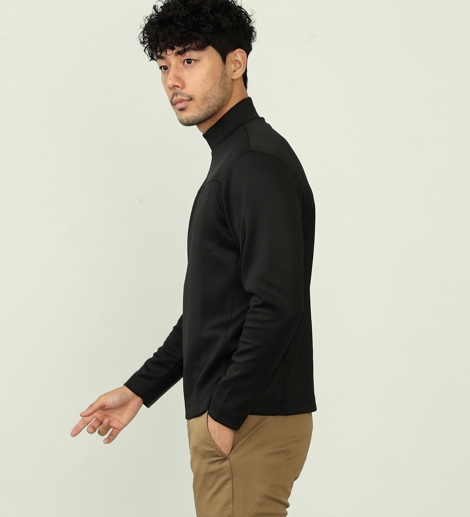 EDWIN(エドウイン)の【BLACKFRIDAY】EDWIN　GOLF　モックネックロングTシャツ　長袖【UVカット/ストレッチ】|トップス/Tシャツ/カットソー/メンズ|ブラック