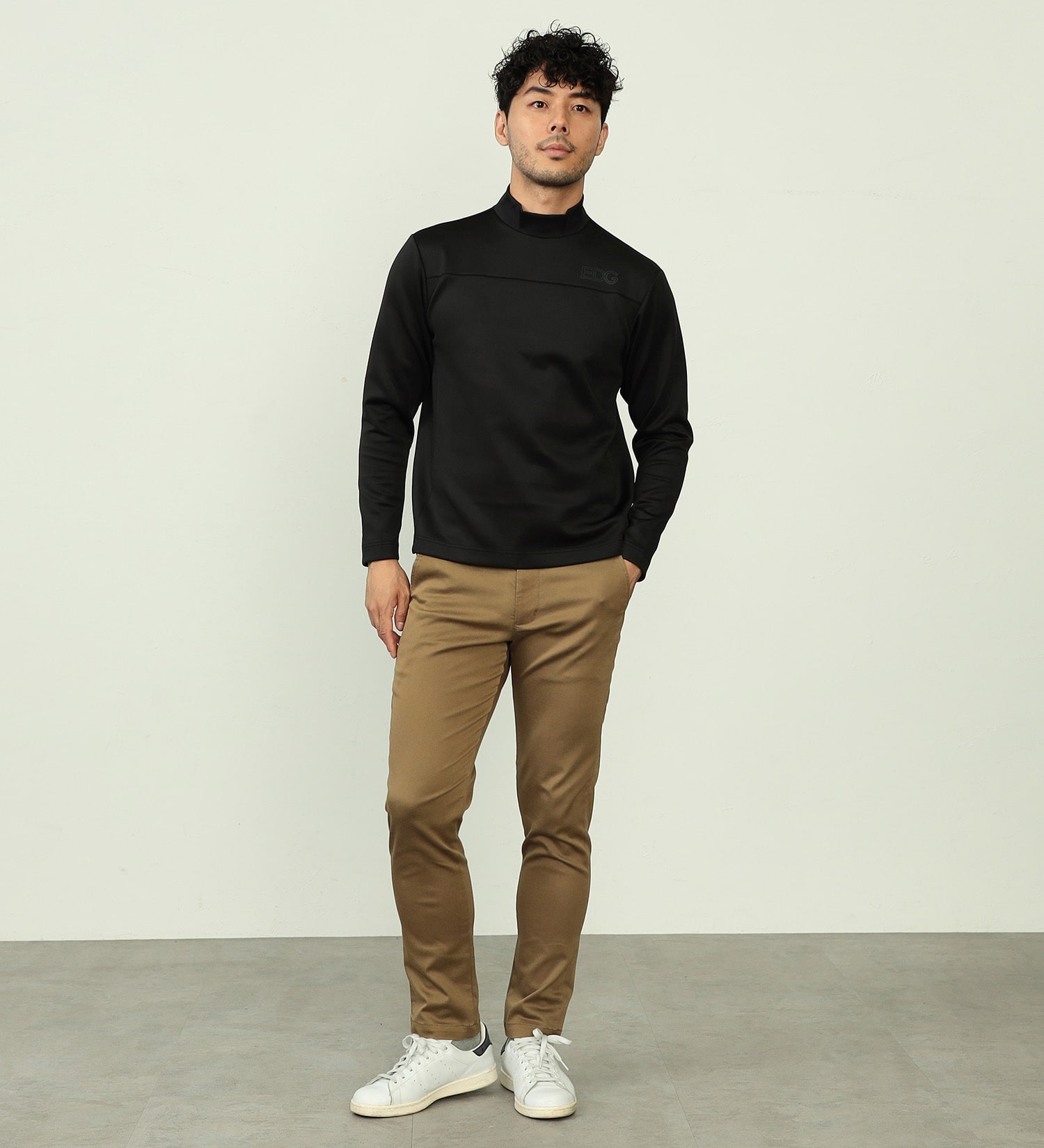 EDWIN(エドウイン)の【BLACKFRIDAY】EDWIN　GOLF　モックネックロングTシャツ　長袖【UVカット/ストレッチ】|トップス/Tシャツ/カットソー/メンズ|ブラック