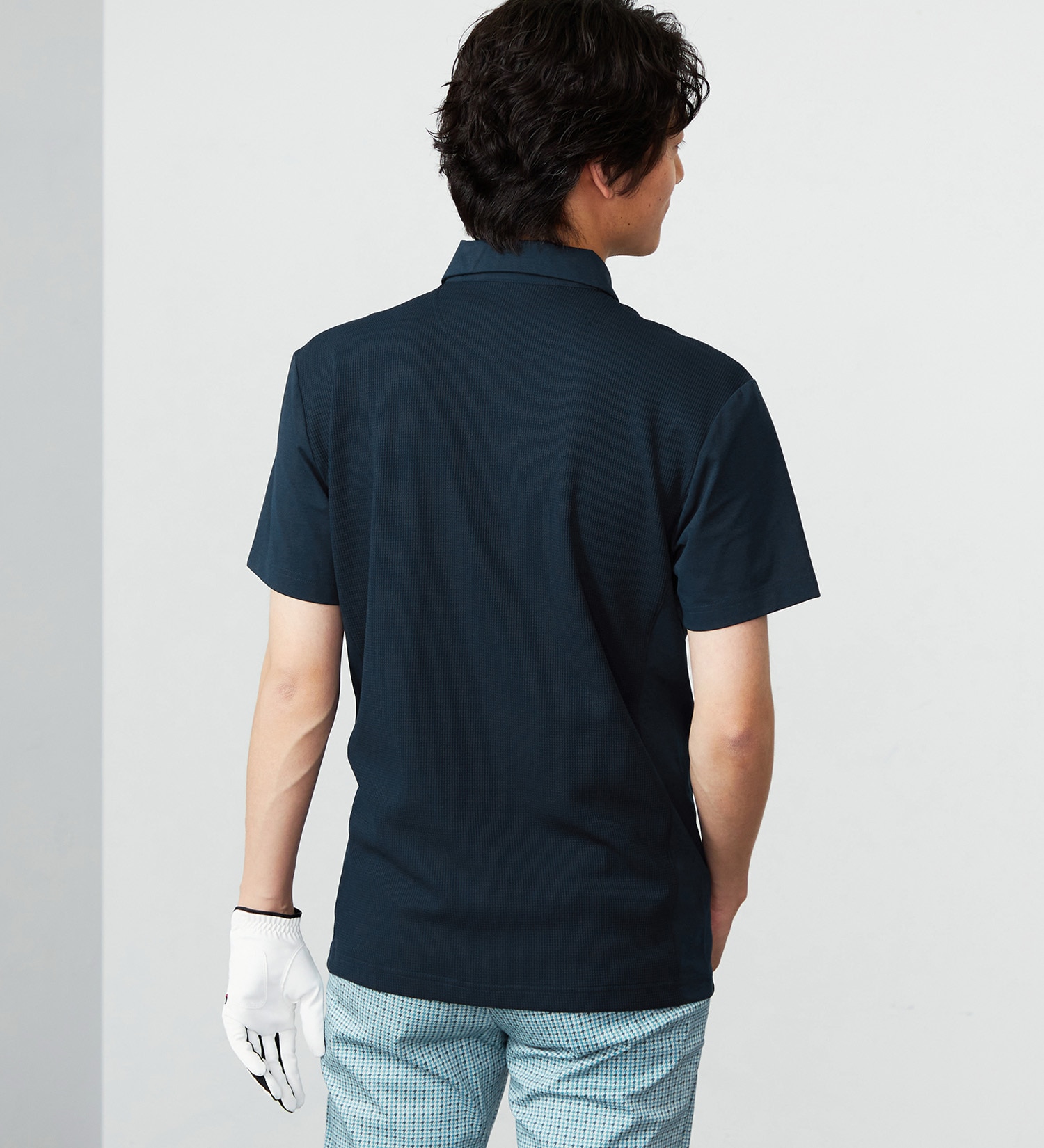 EDWIN(エドウイン)のEDWIN GOLF ミニワッフルポロシャツ半袖Tシャツ|トップス/Tシャツ/カットソー/メンズ|ネイビー