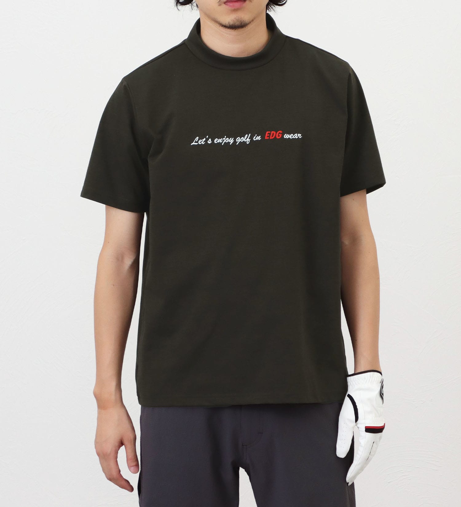EDWIN(エドウイン)のEDWIN GOLF モックネックTシャツ【吸水速乾】|トップス/Tシャツ/カットソー/メンズ|チャコールグレー