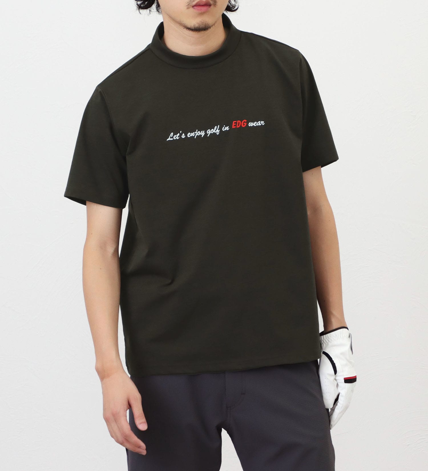 EDWIN(エドウイン)のEDWIN GOLF モックネックTシャツ【吸水速乾】|トップス/Tシャツ/カットソー/メンズ|チャコールグレー