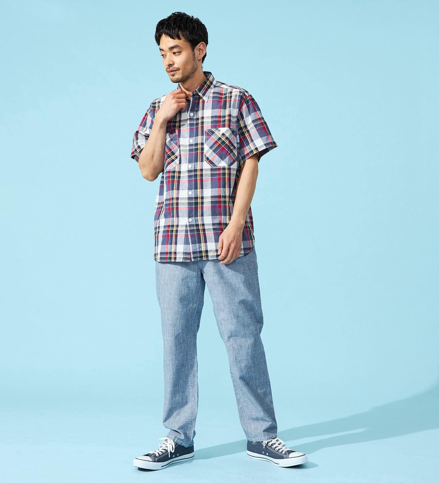 EDWIN(エドウイン)の【試着対象】レギュラーストレート デニムイージーパンツ|パンツ/パンツ/メンズ|中色ブルー