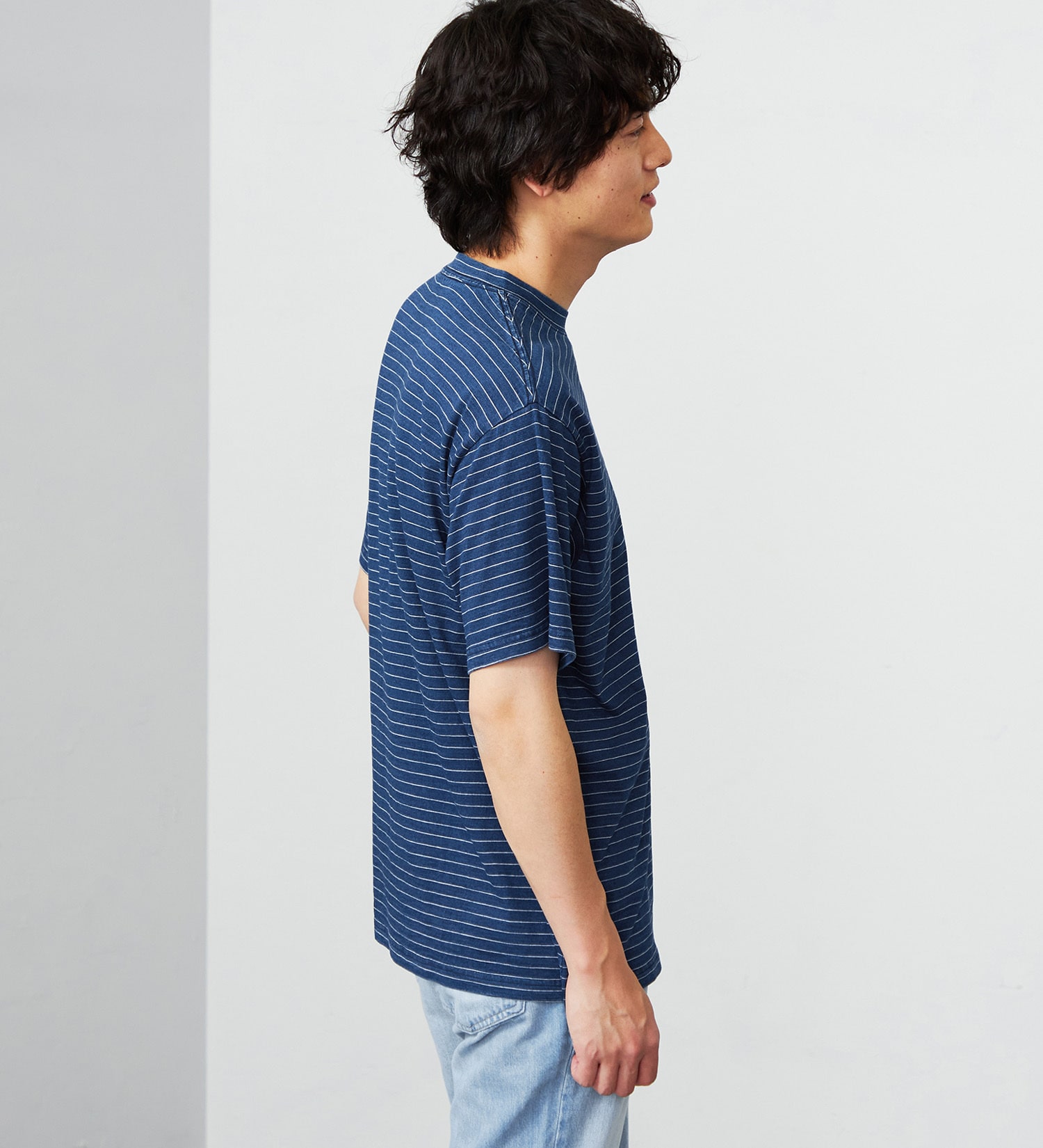 EDWIN(エドウイン)のインディゴボーダー半袖Tシャツ|トップス/Tシャツ/カットソー/メンズ|濃色ブルー