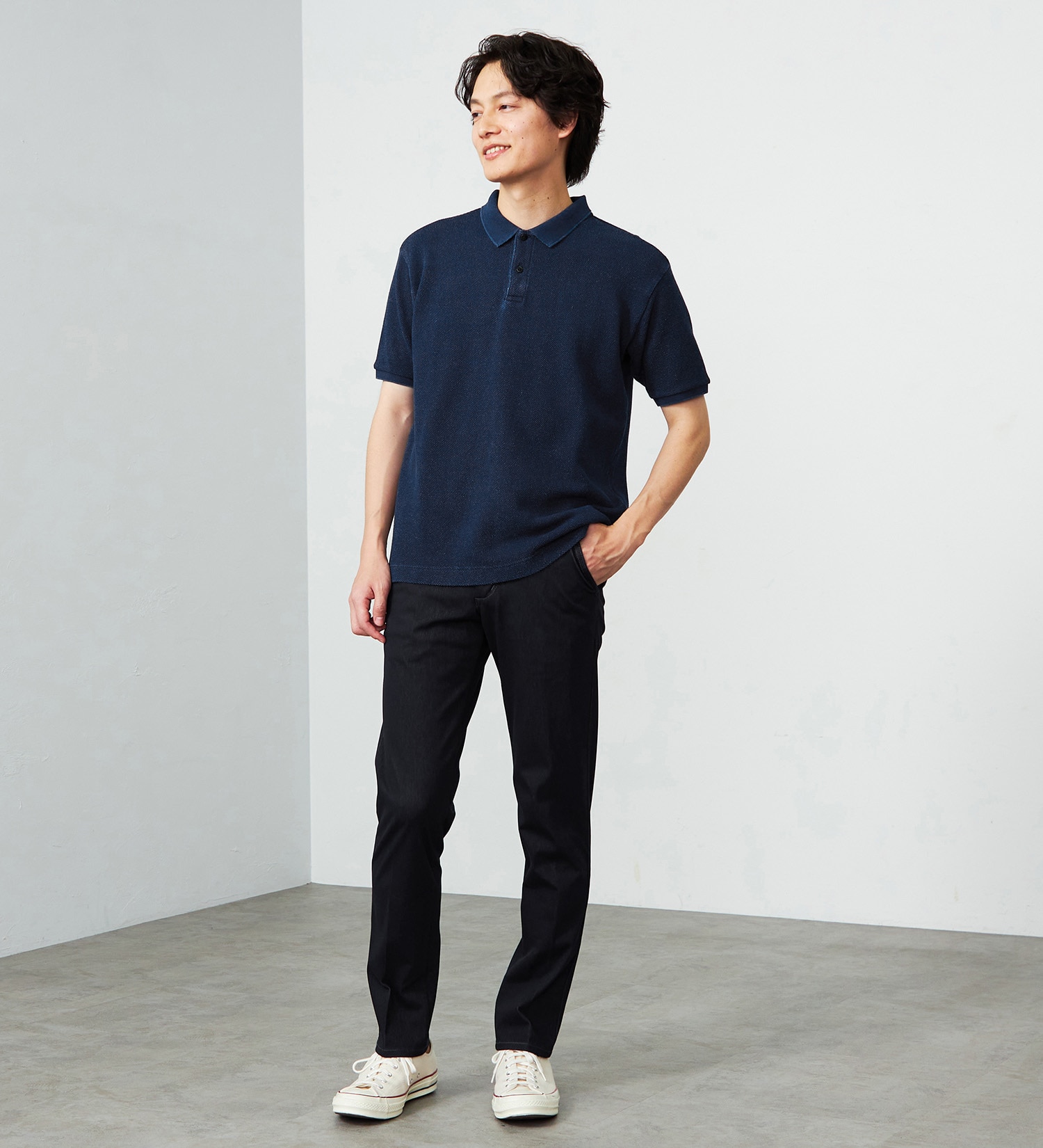EDWIN(エドウイン)のインディゴポロシャツ半袖Tシャツ|トップス/ポロシャツ/メンズ|濃色ブルー